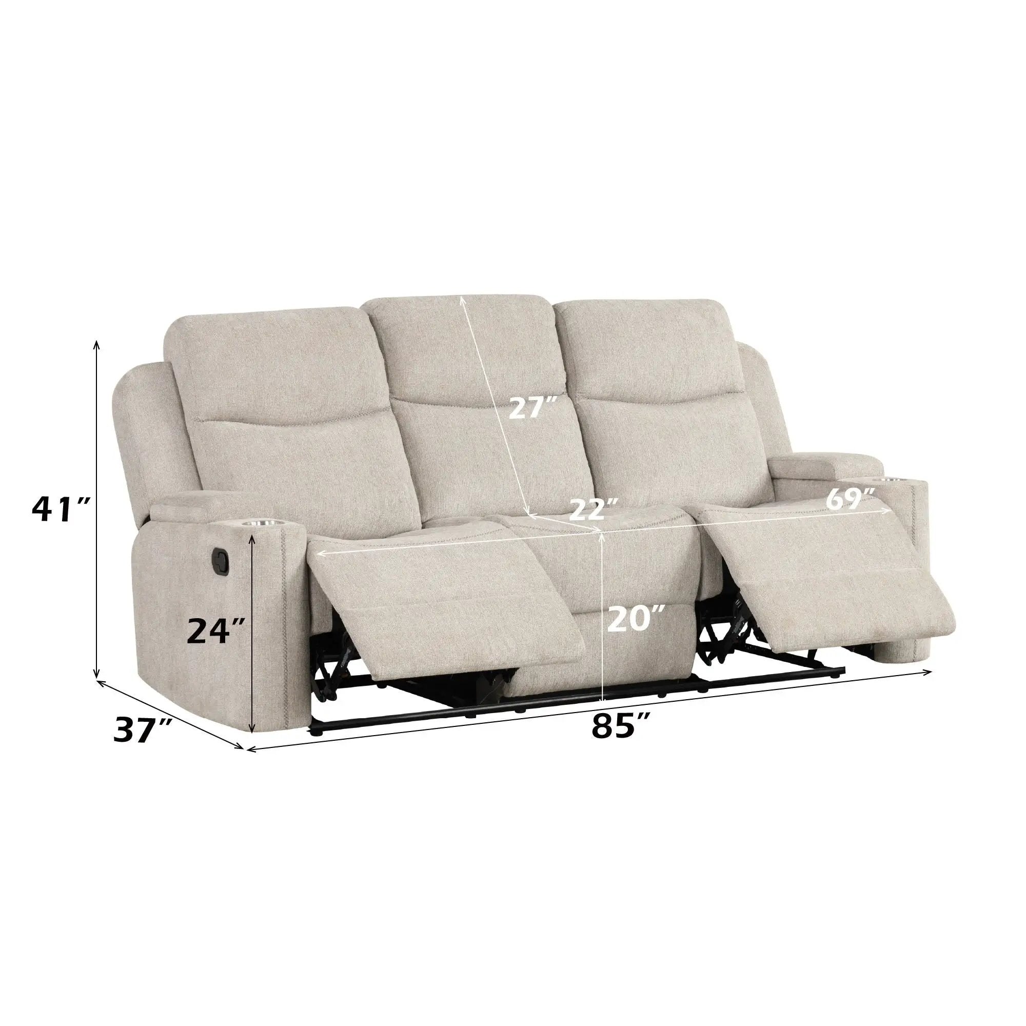 Galya - 3 Piece Living Room Set Sofa Loveseat Chair - Light Gray by HouseOfZazla