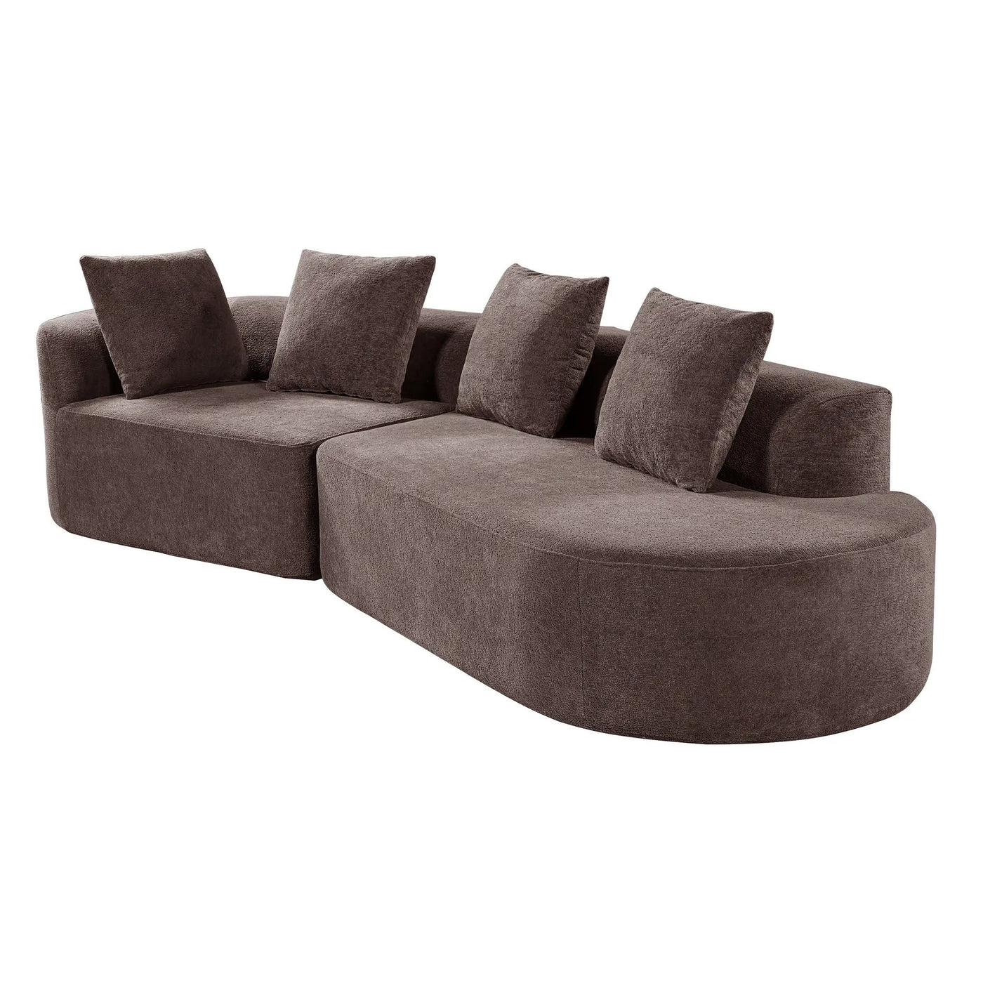 116" Modern Curved Sectional Sofa with High-Density Fully Compressed Sponge by HouseOfZazla