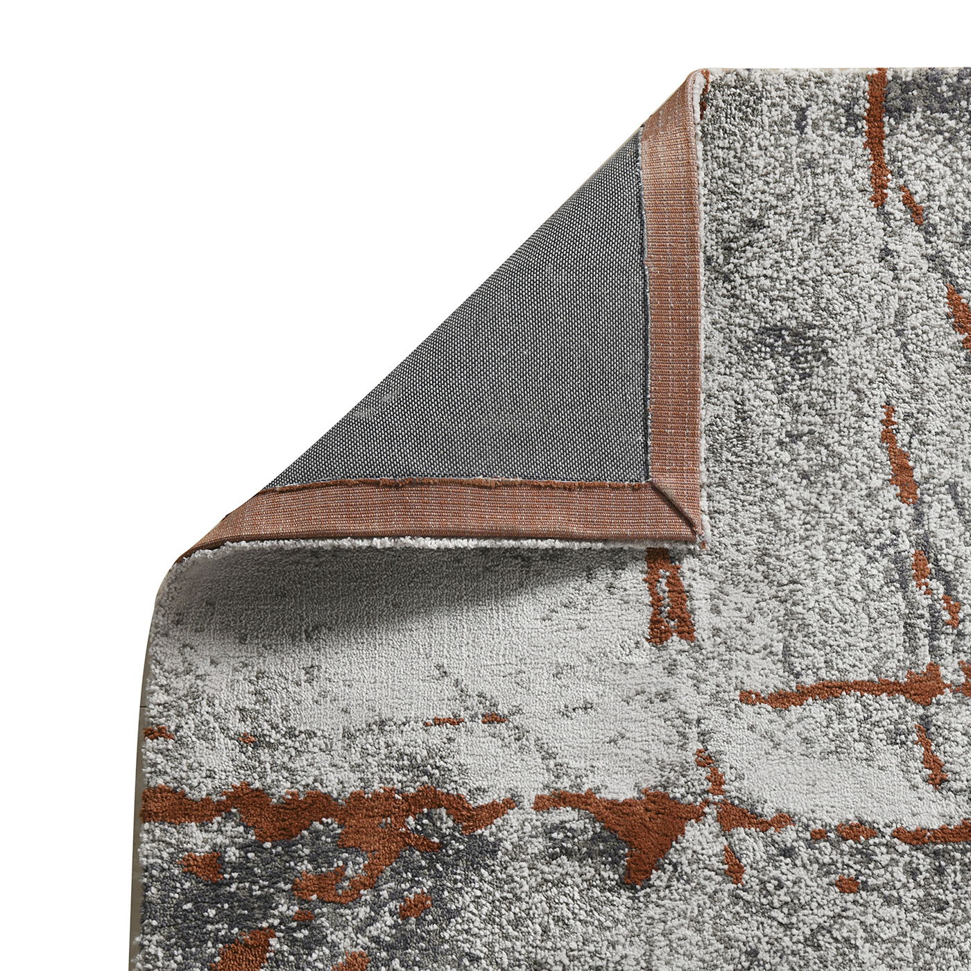 Quarry - 5' X 6.5' Abstract Area Rug - Gray / Orange by HouseOfZazla