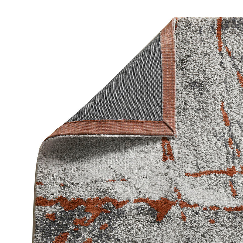 Quarry - 5' X 6.5' Abstract Area Rug - Gray / Orange by HouseOfZazla