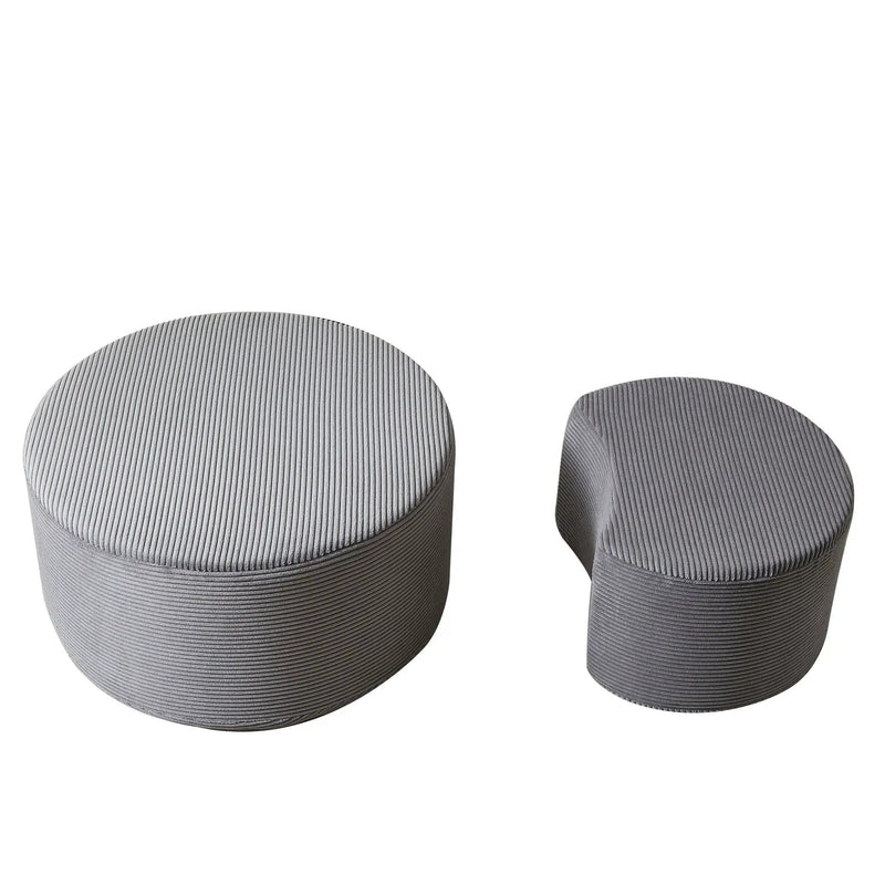 Modern Upholstered Round Coffee Table For Living Room (Set of 2) by HouseOfZazla