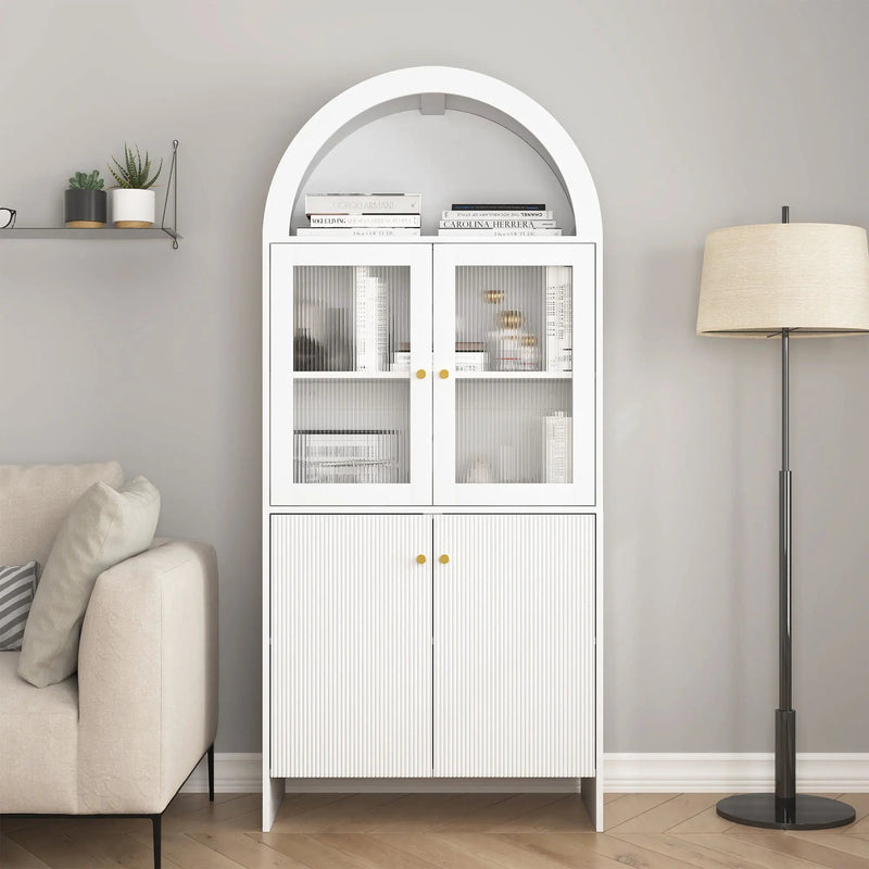 Modern Tech Inspired Dome Cabinet With LED Lighting by HouseOfZazla