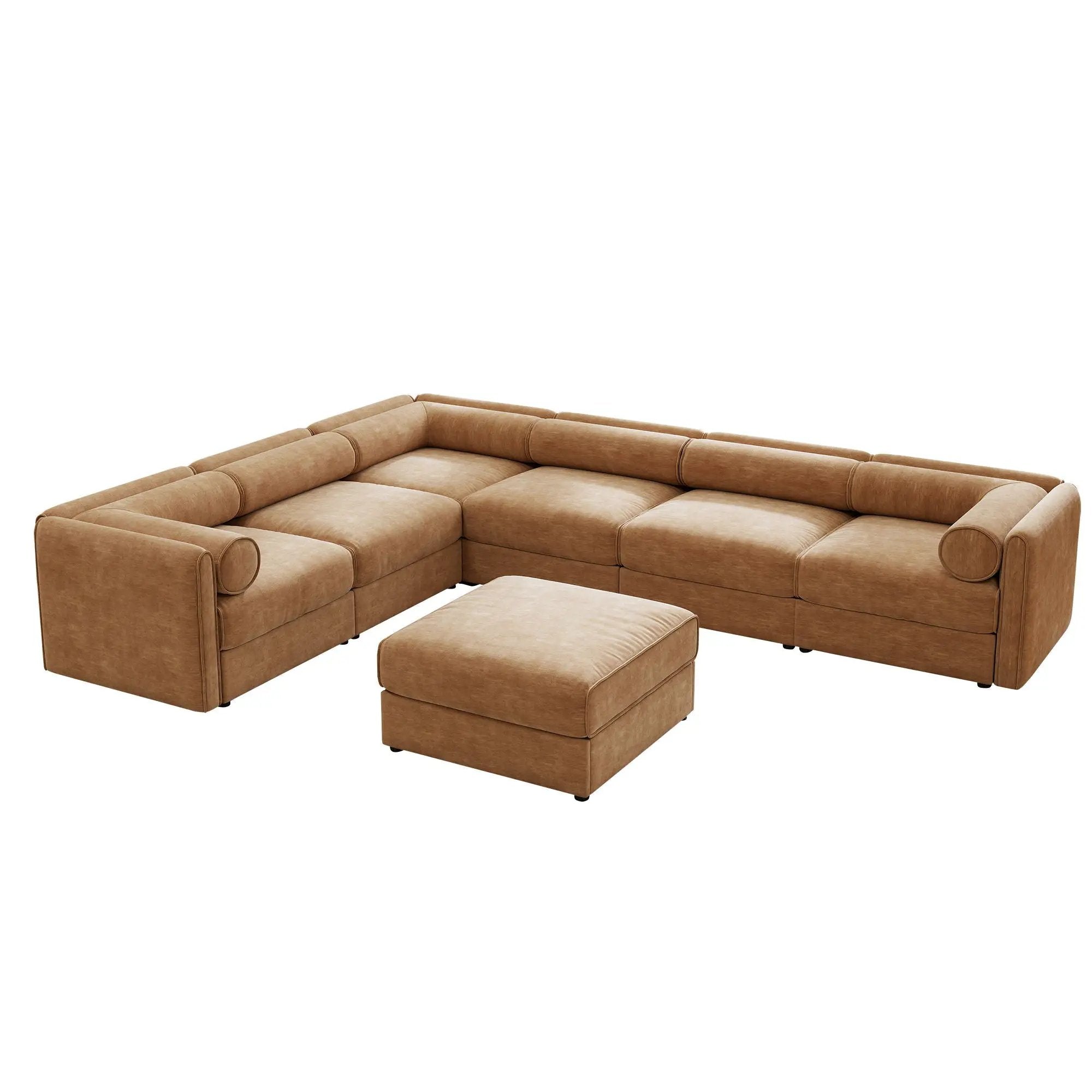 Contemporary Elegant Sofa With Storage And Ottoman by Unique Piece Furniture