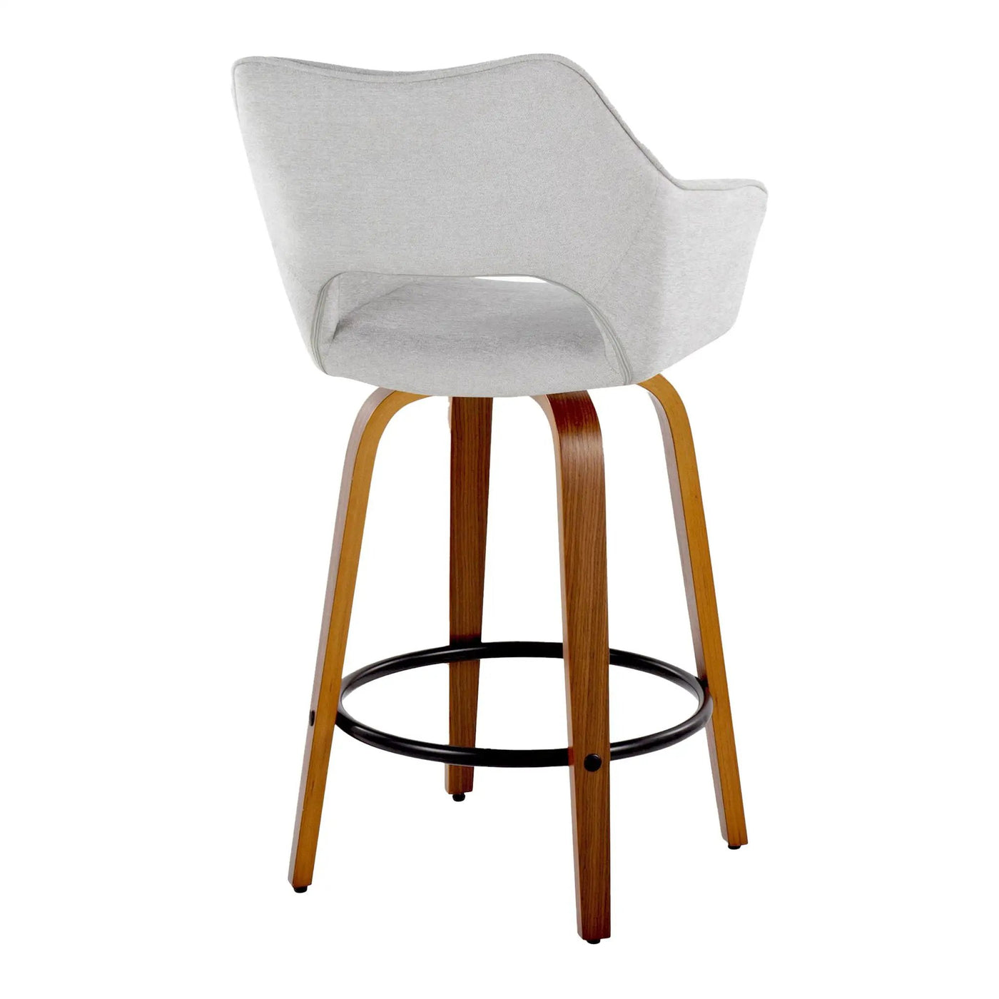 Mustang - Contemporary Fixed Height Counter Stool With Swivel With Round Footrest (Set of 2) by HouseOfZazla