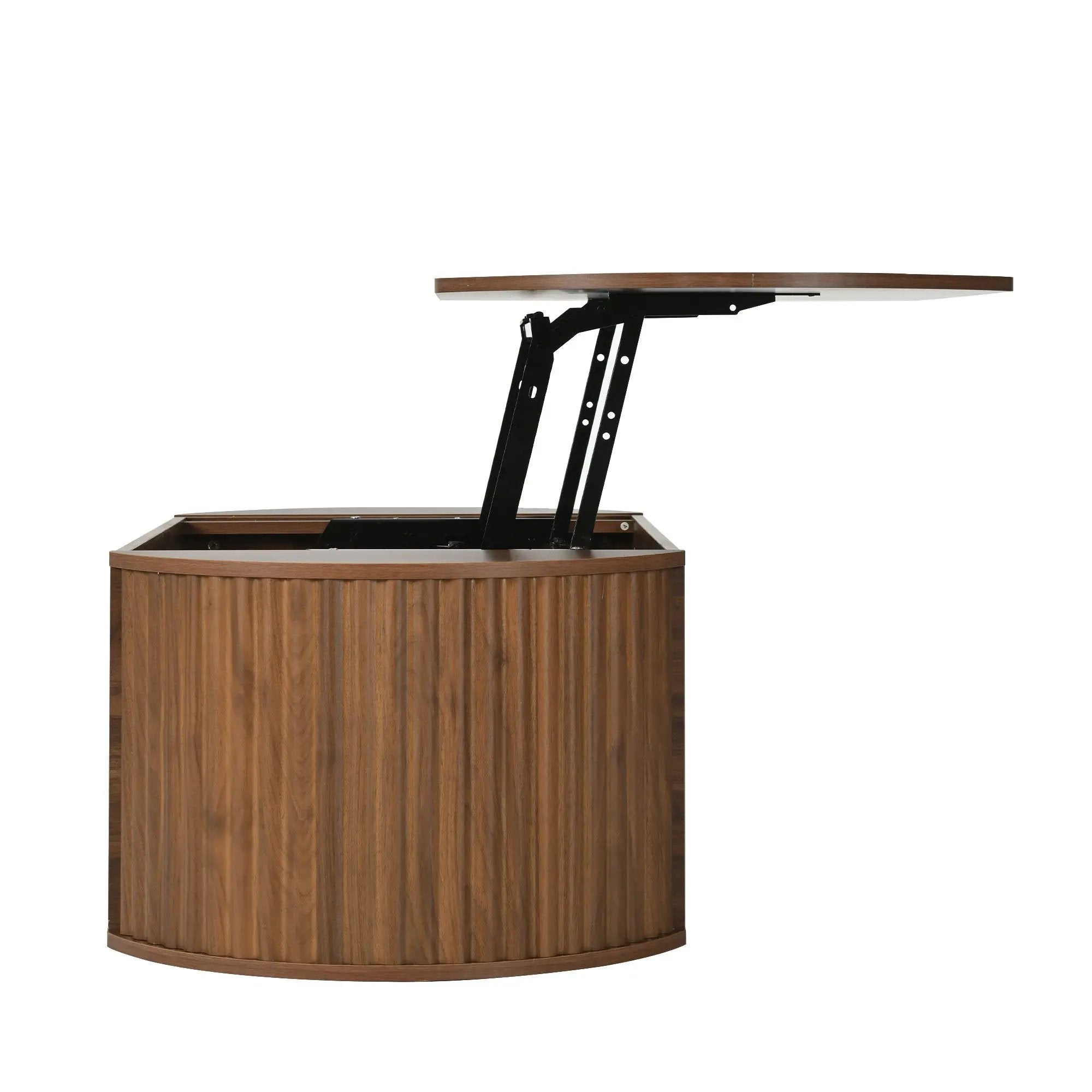 Lift Top Coffee Table With Hidden Compartment, Modern Oval Lift Tabletop For Home Living Room by HouseOfZazla
