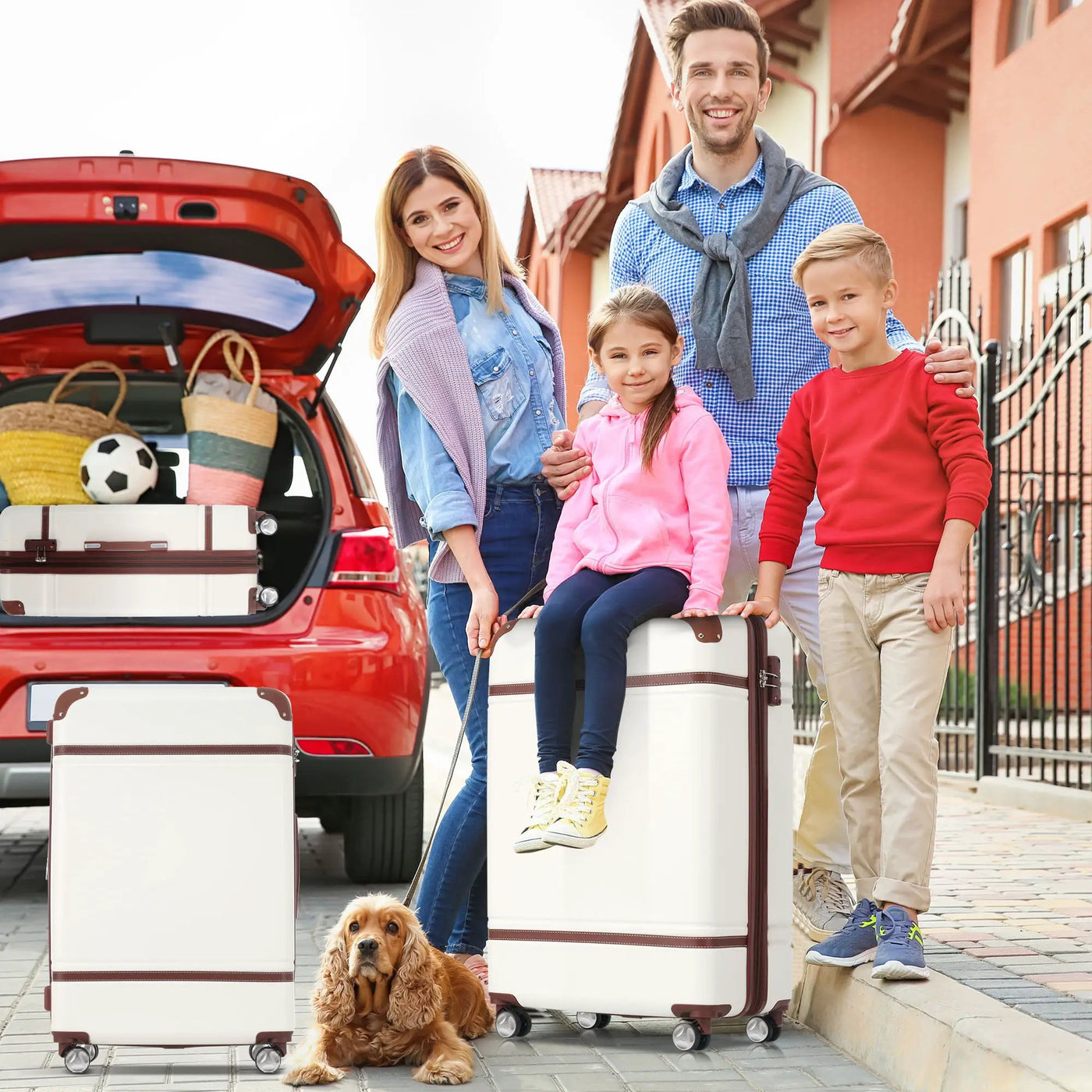 Hardshell Luggage Sets 4 Pieces 20" / 24" / 28" Luggages And Cosmetic Case Spinner Suitcase With Tsa Lock Lightweight by HouseOfZazla