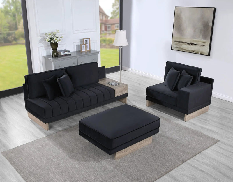 Memphis - Reversible Sectional Sofa Ottoman With Storage Compartment, Drawer, USB ports, Charging Outlets by Unique Piece Furniture