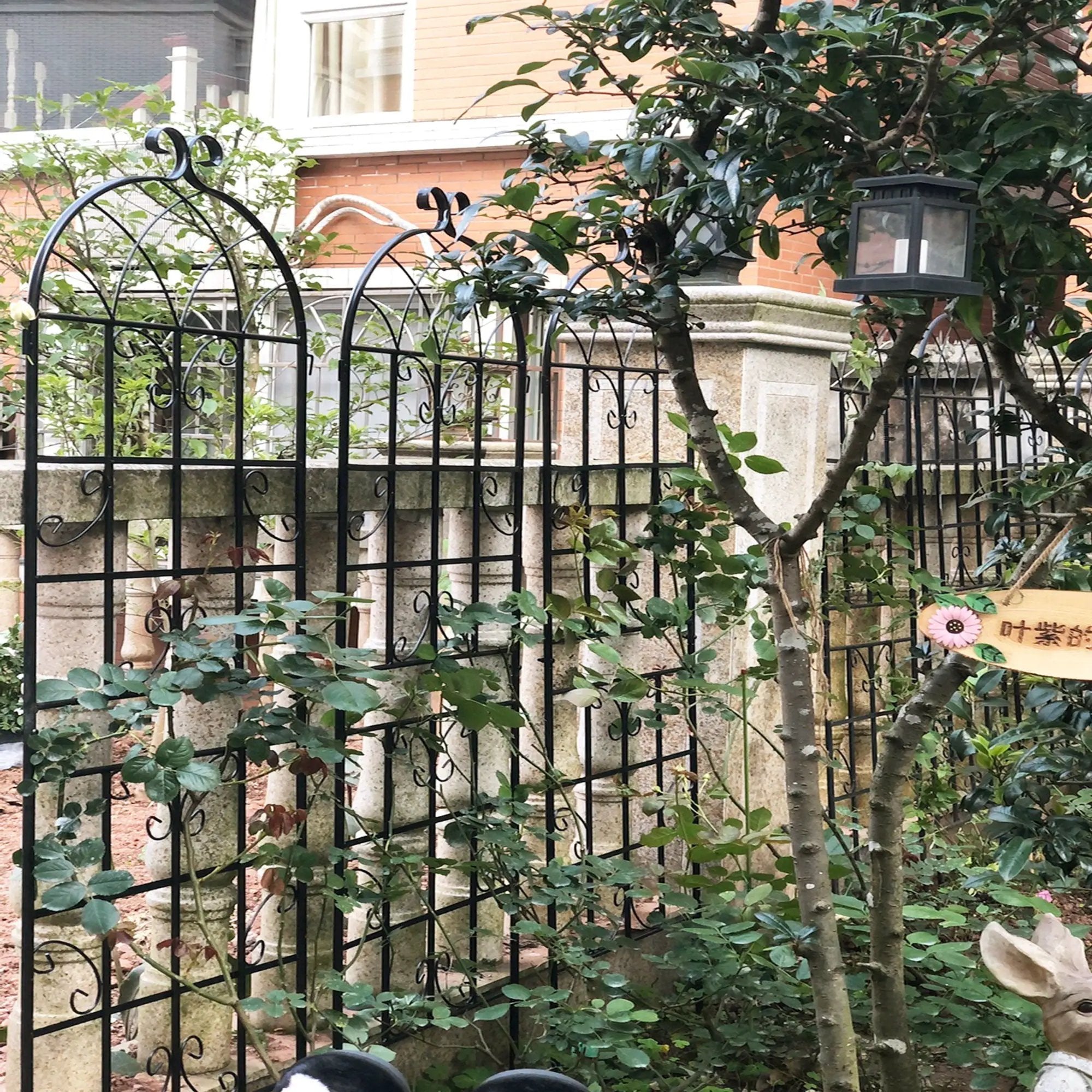 Metal Garden Rustproof Trellis For Climbing Plants Outdoor Flower Support by HouseOfZazla