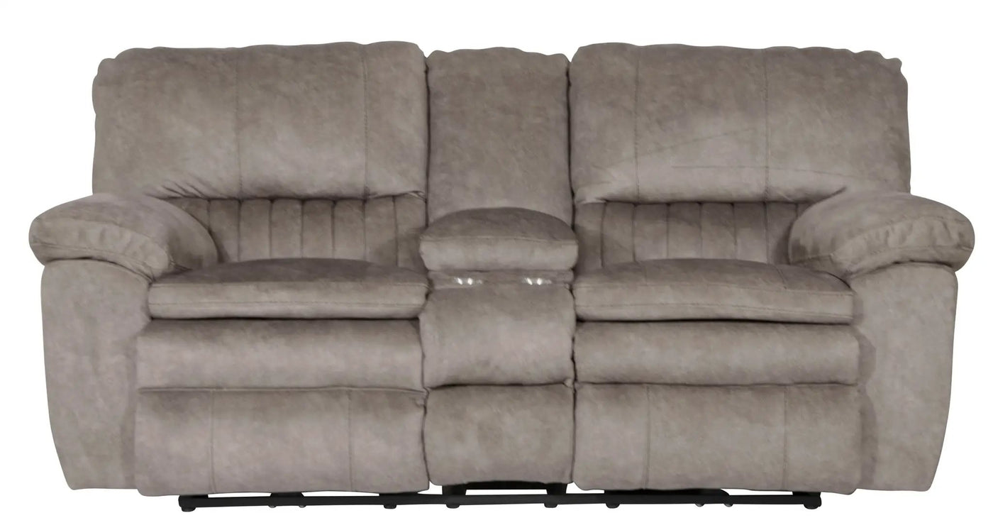 Reyes - Lay Flat Reclining Console Loveseat With Storage & Cupholders by Unique Piece Furniture