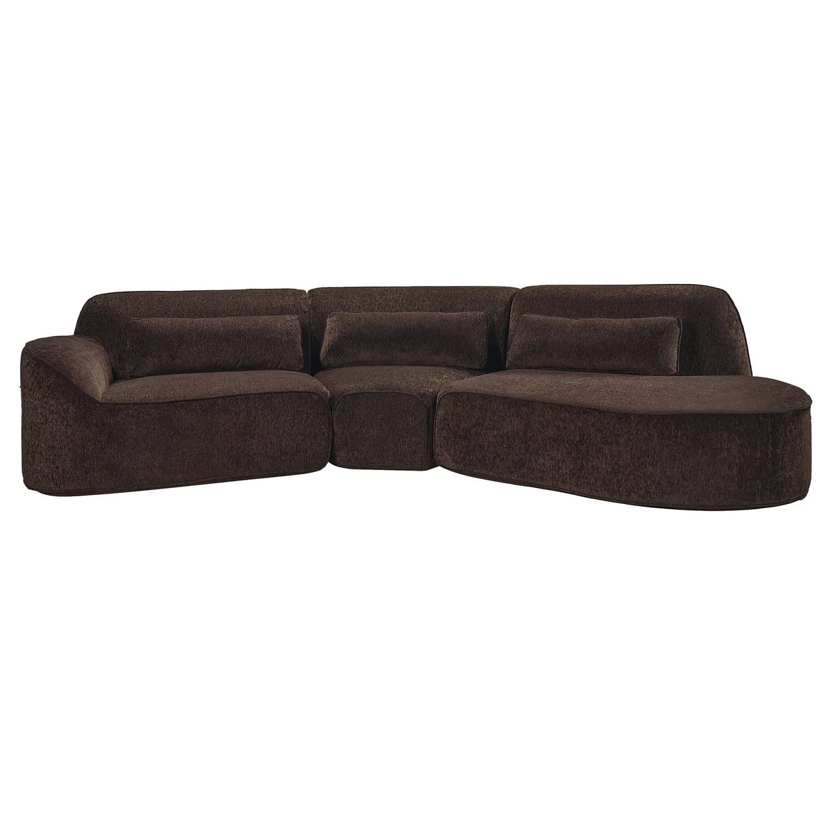 123" Modern Curved Sectional Sofa with Chaise Lounge - 3-Piece Set by HouseOfZazla