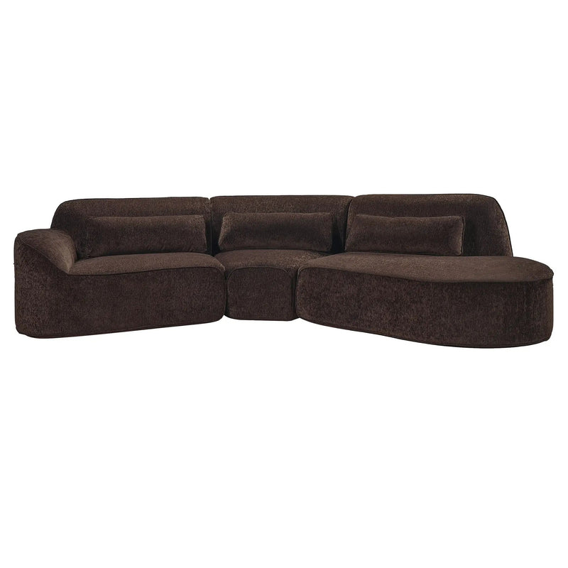 123" Modern Curved Sectional Sofa with Chaise Lounge - 3-Piece Set by HouseOfZazla