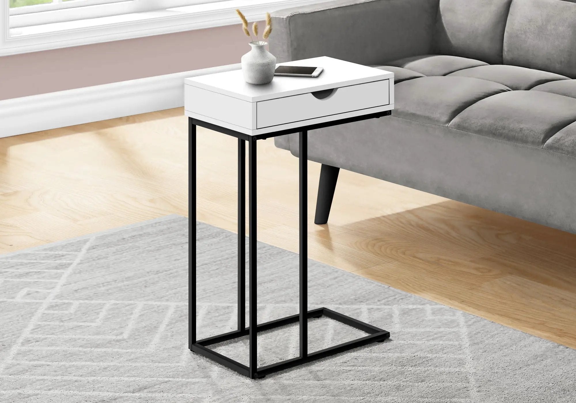 Accent Table, C - Shaped Contemporary & Modern Versatile Design by Unique Piece Furniture