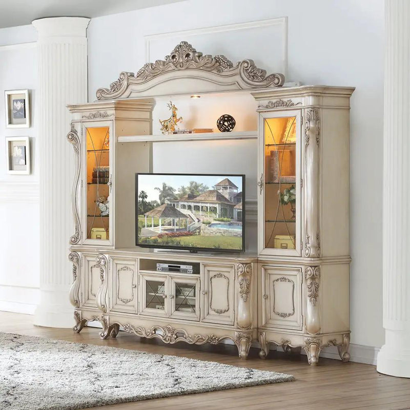 Gorsedd - Entertainment Center - Golden Ivory by Unique Piece Furniture