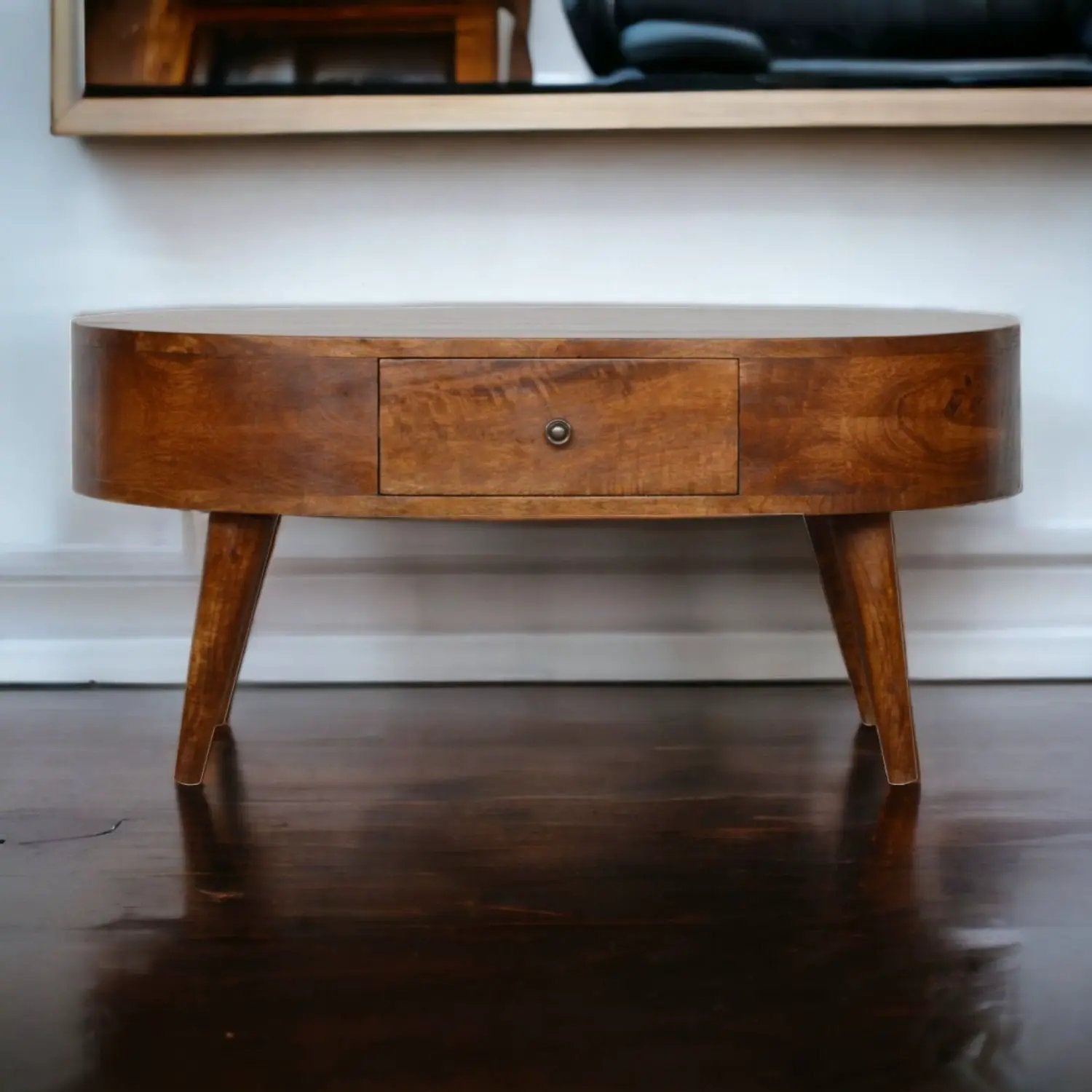 Rounded Wood Table by HouseOfZazla