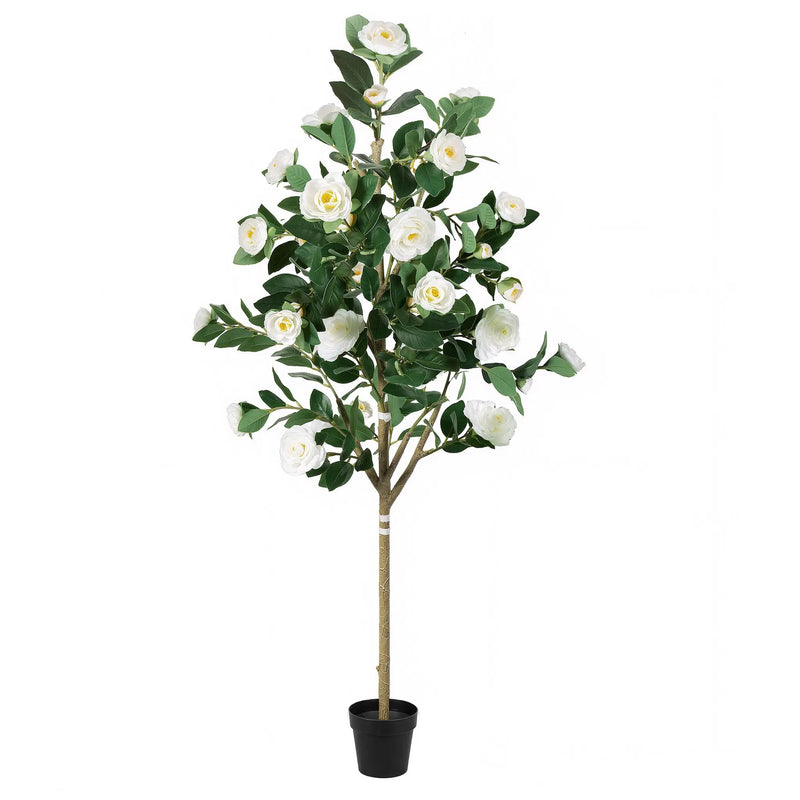 Artificial Camellia Tree 5-FT Faux Plants Indoor by HouseOfZazla