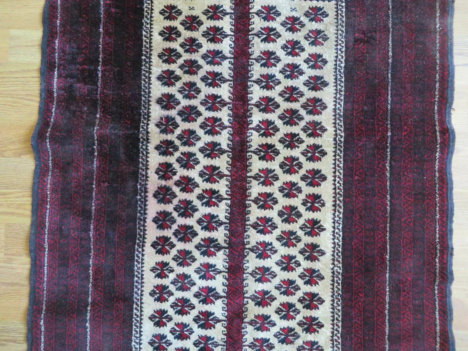 3' X 5' Handmade Fine Knotted Balouch Turkoman Prayer Silk Wool Rug by Jewel Rugs