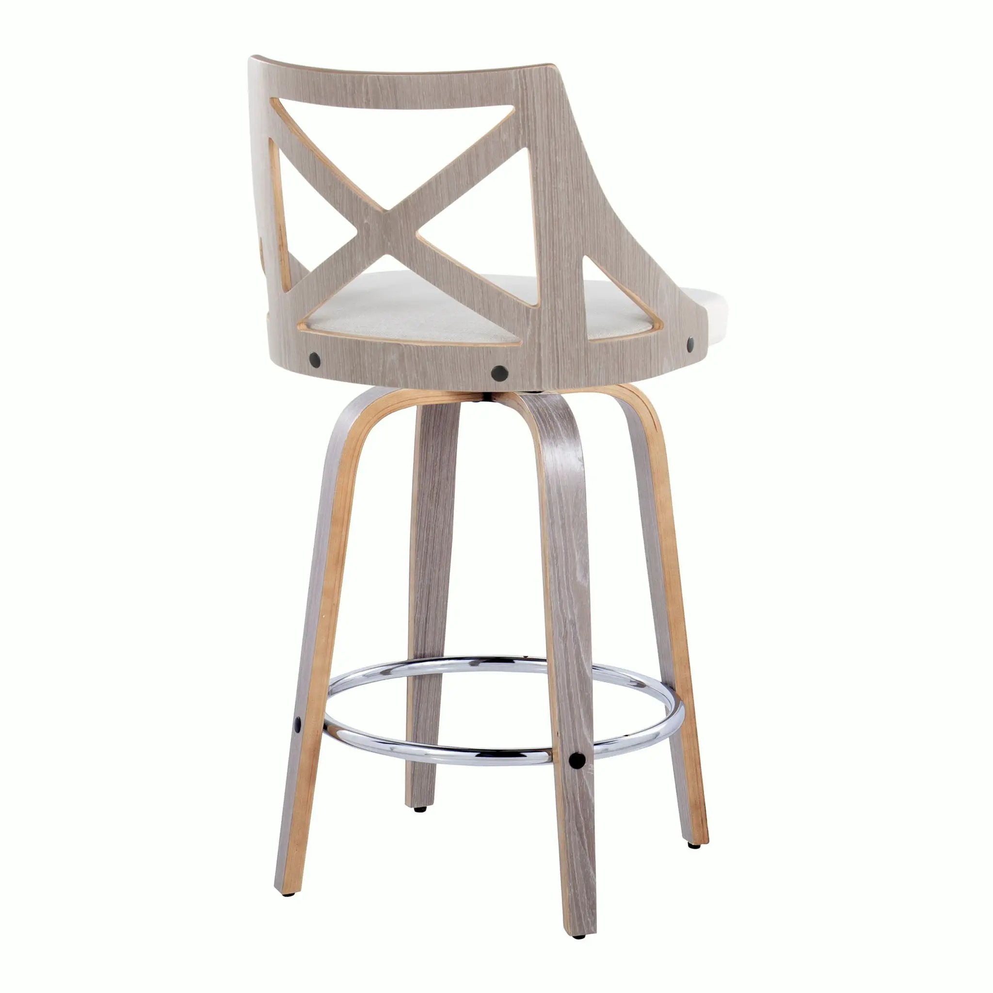 Charlotte - Farmhouse Fixed Height Counter Stool With Round Footrest (Set of 2) by HouseOfZazla
