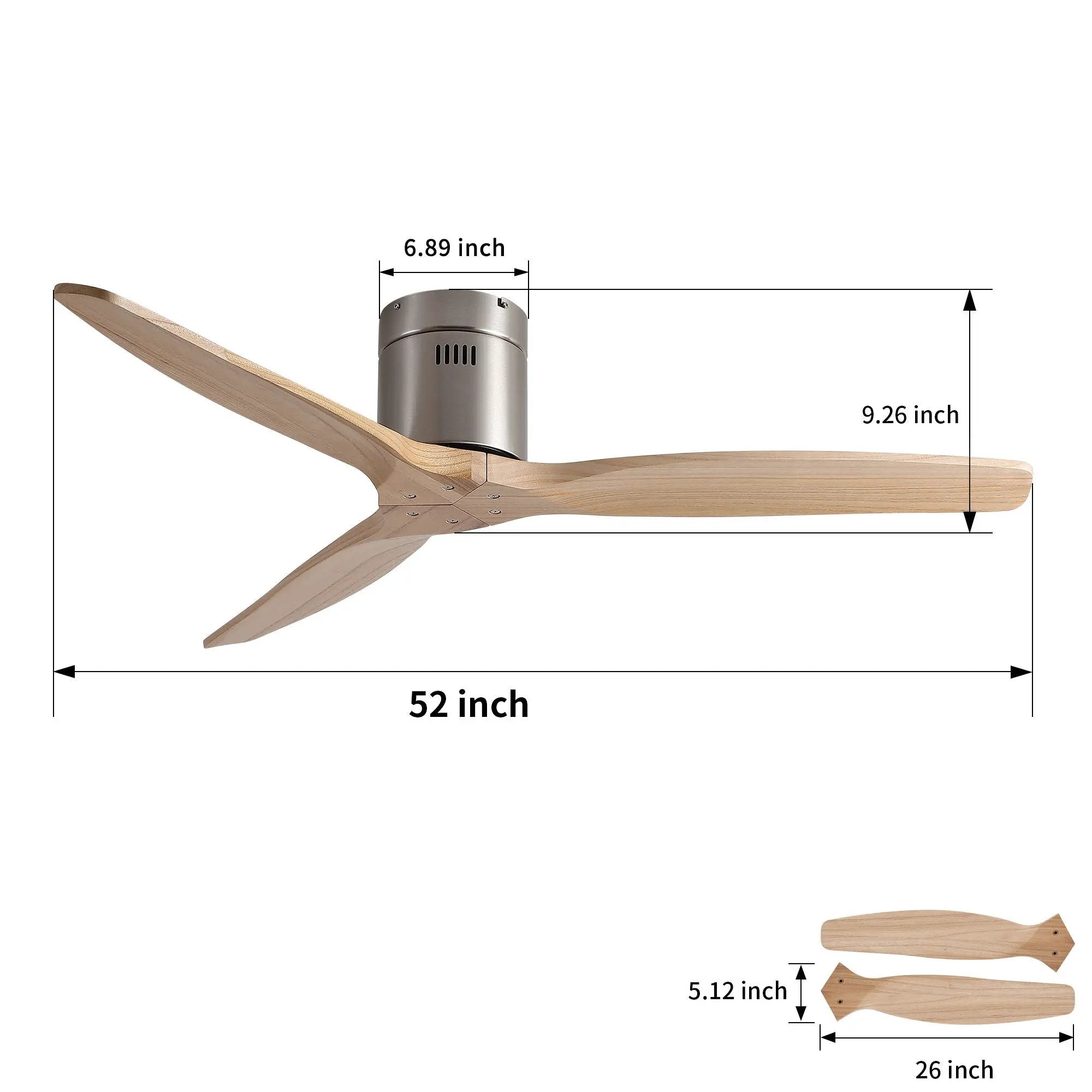 Low Profile Flush Mount Ceiling Fan Without Light by Unique Piece Furniture