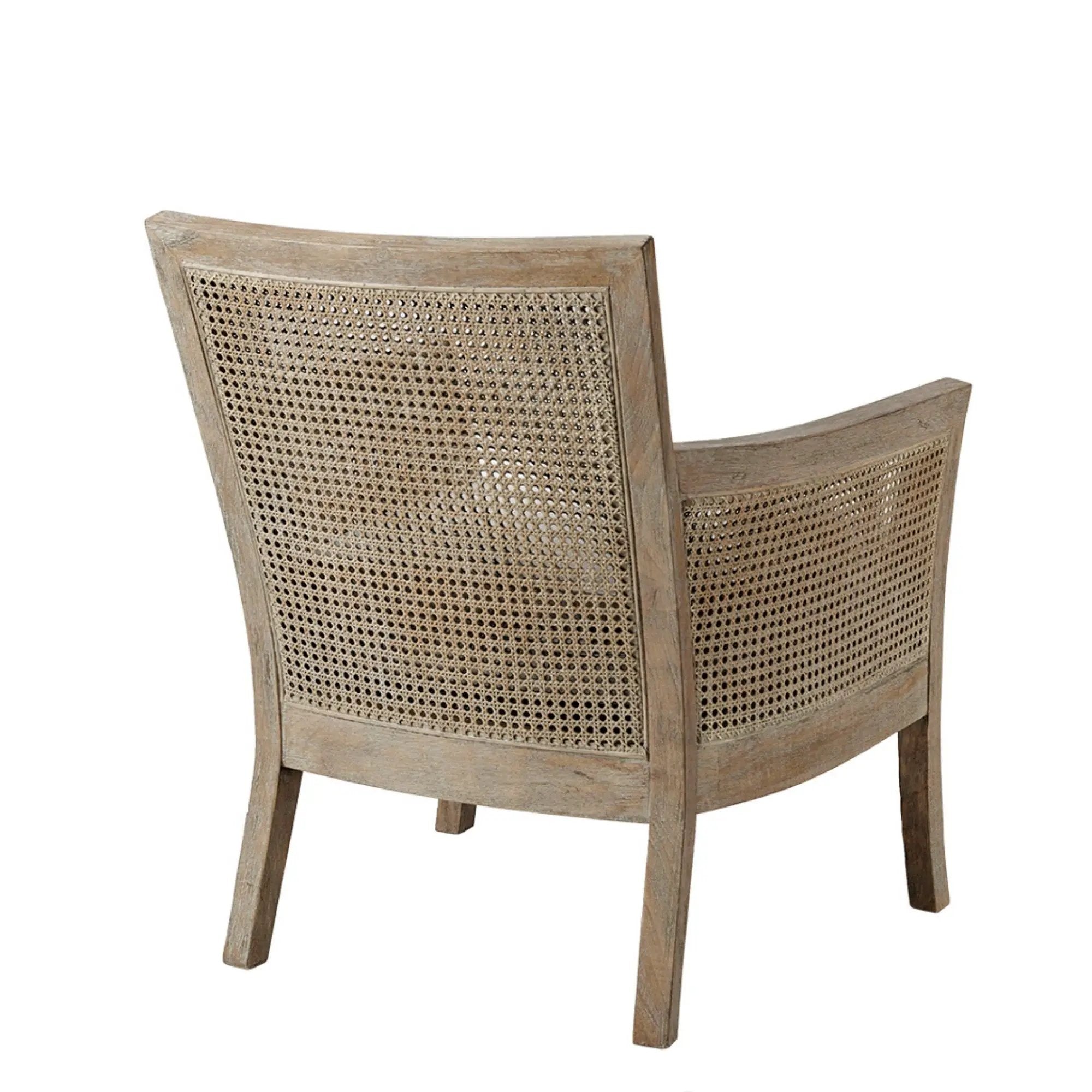 Cane Armchair With High Density Foam - Cream / Reclaimed Natural by Unique Piece Furniture