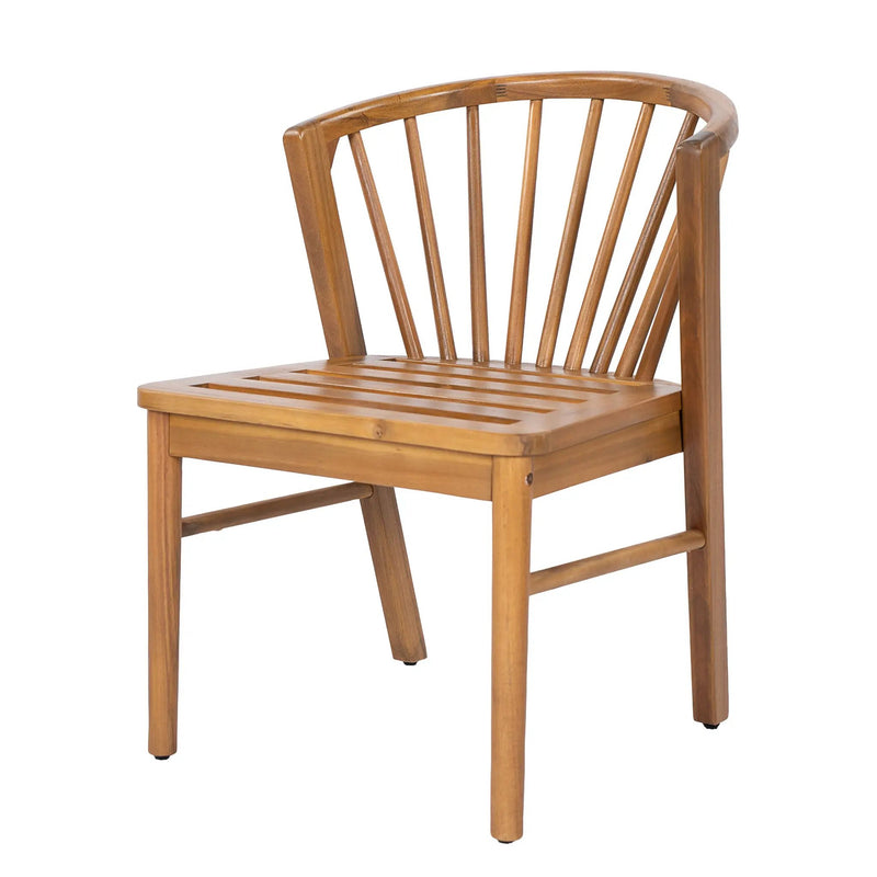 Outdoor Dining Chairs Set of 2, Acacia Wood Patio Chairs with Cushions by HouseOfZazla