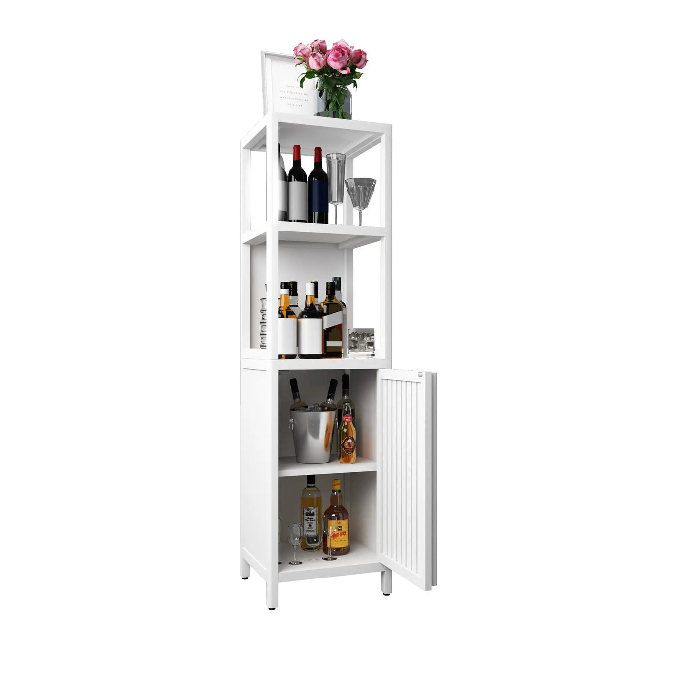 Storage Cabinet With Tall Tower, Multifunctional For Bathroom by HouseOfZazla