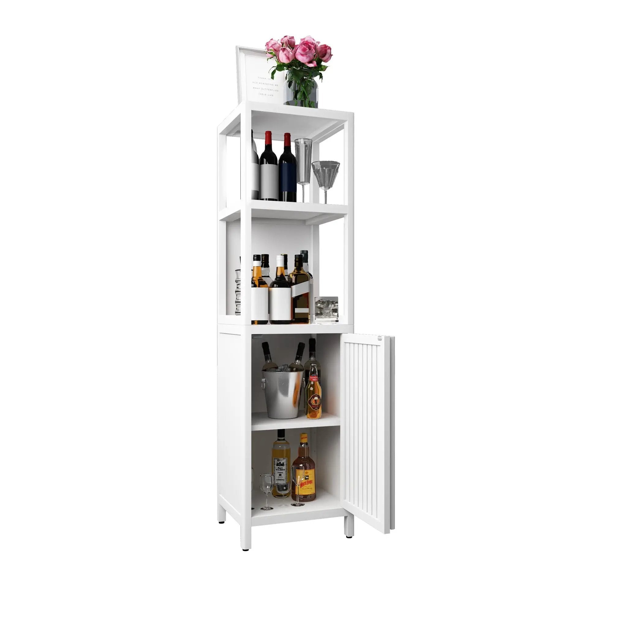 Storage Cabinet With Tall Tower, Multifunctional For Bathroom by HouseOfZazla