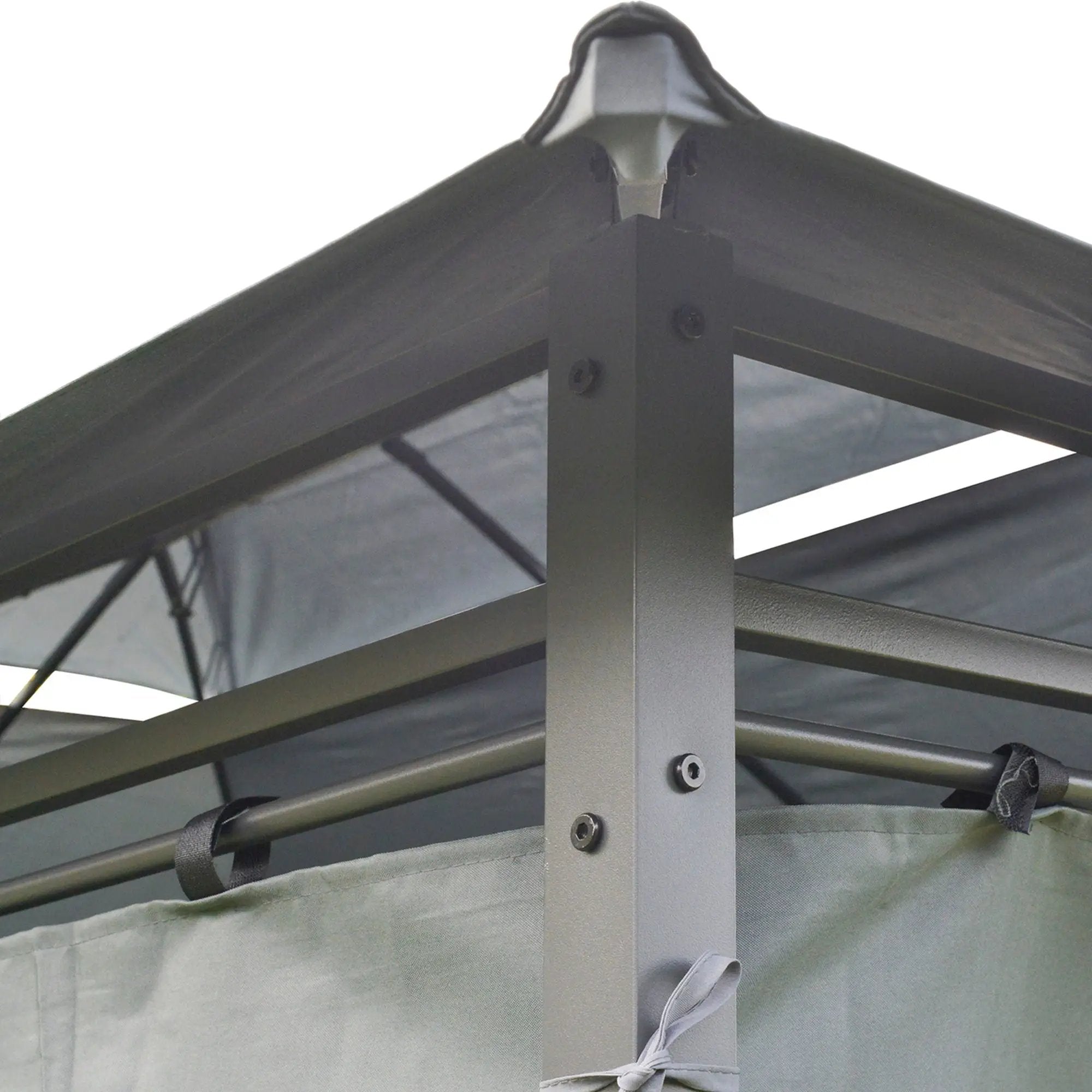 Outsunny - Patio Gazebo, Outdoor Gazebo Canopy Shelter With Curtains, Vented Roof, Steel Frame For Garden, Lawn, Backyard And Deck, - Sage Gray by Unique Piece Furniture
