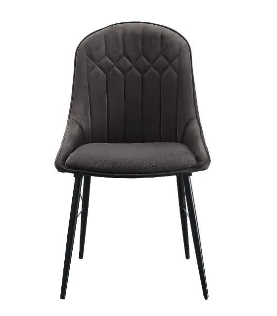 Abraham - Side Chair (Set of 2) - Dark Gray Fabric & Black by Unique Piece Furniture