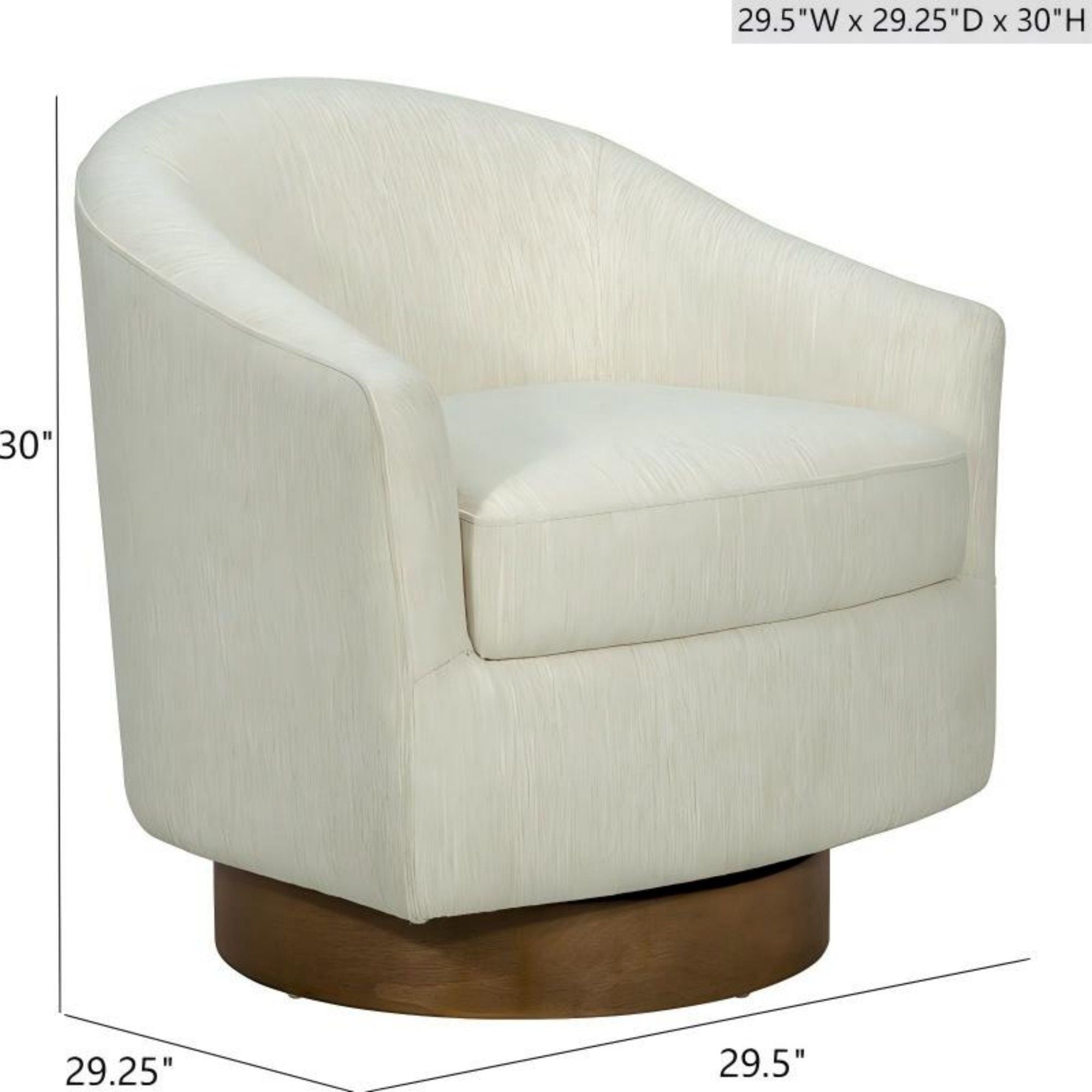 Upholstered Swivel Chair - Cream by HouseOfZazla