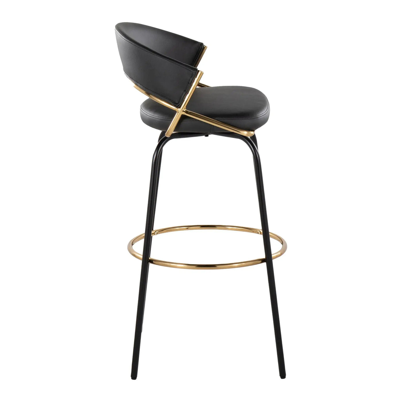 Jie - Fixed Height Contemporary Barstool With Swivel Round Footrest (Set of 2) by HouseOfZazla