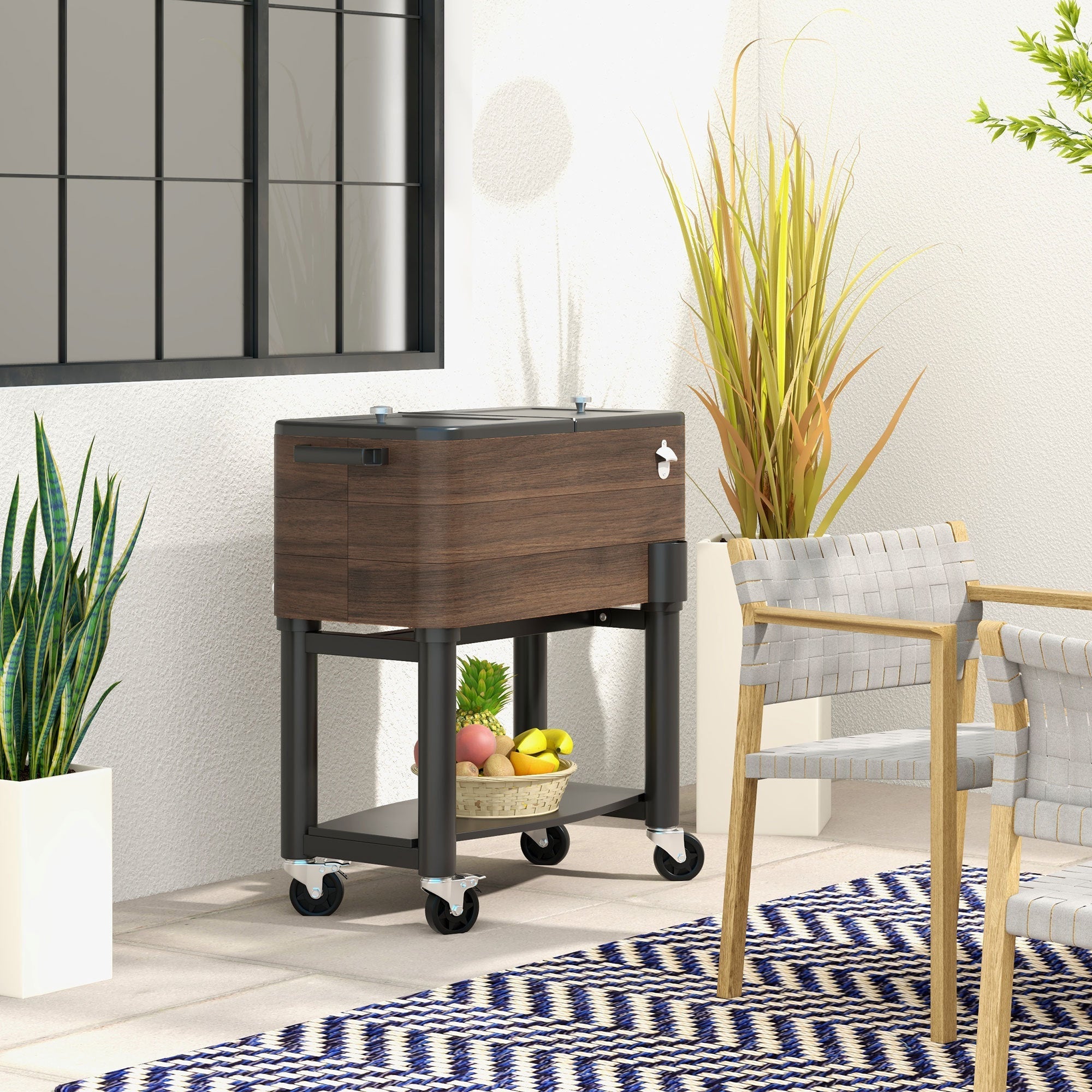 Outsunny Outdoor Cooler Cart, Rolling Beverage Ice Chest by HouseOfZazla
