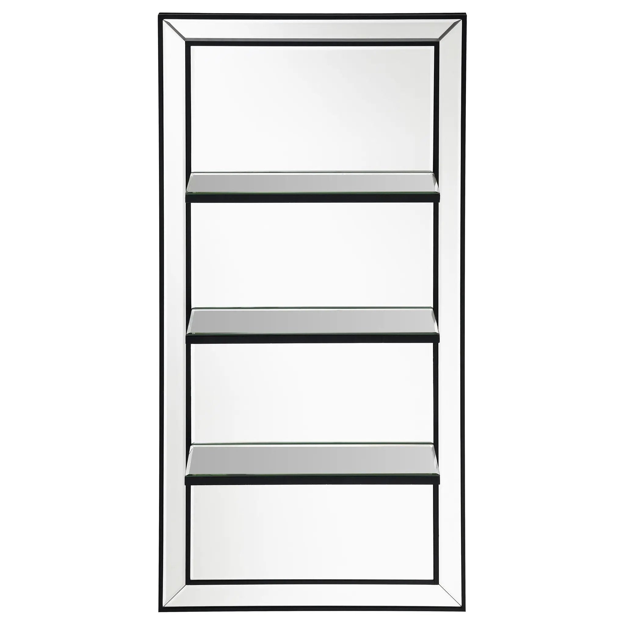 Oriel 24 x 47 Inch Rectangular 3-Shelf Wall Mirror Silver by Unique Piece Furniture
