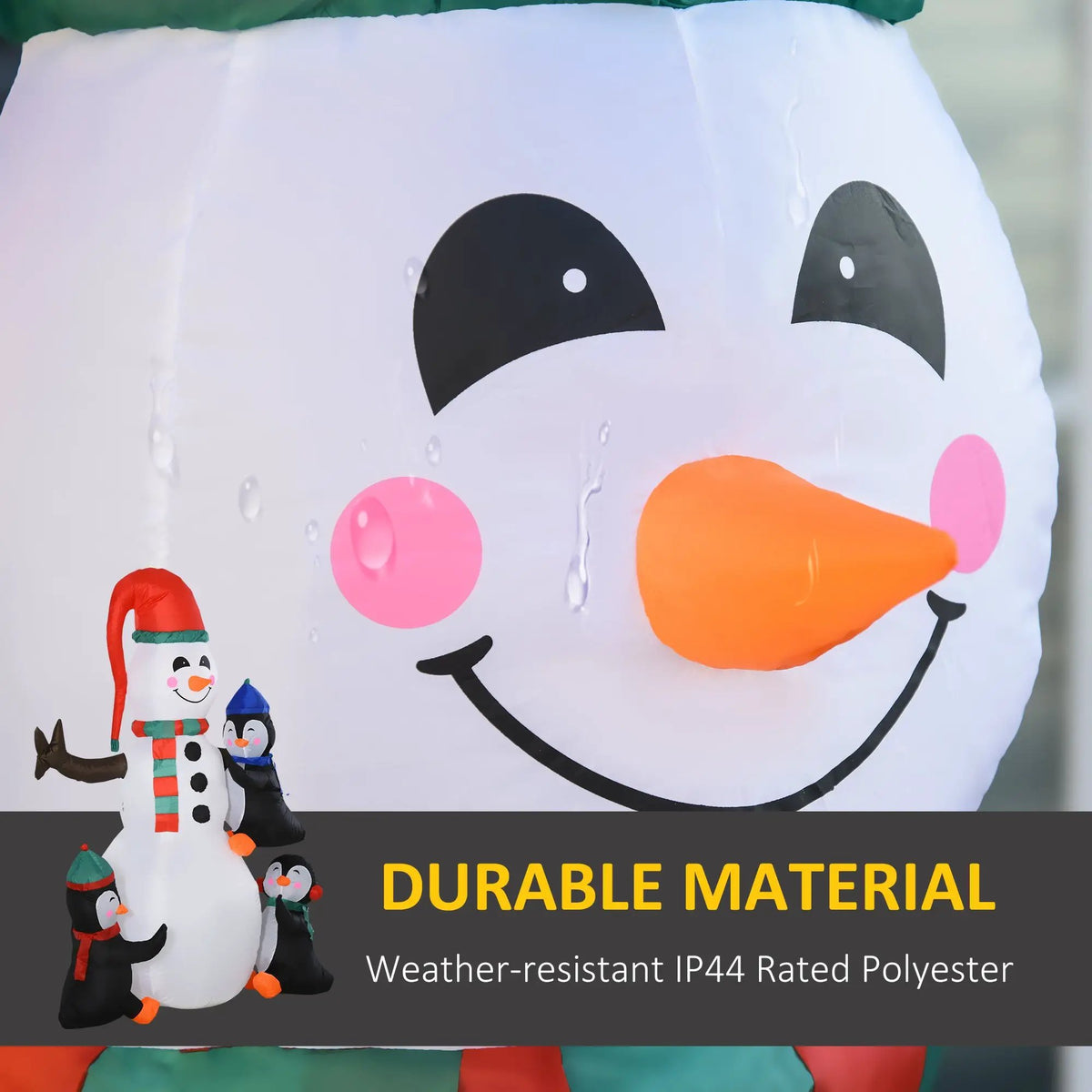 HOMCOM 6' Christmas Inflatable Snowman with Penguins, photo 4 of 9