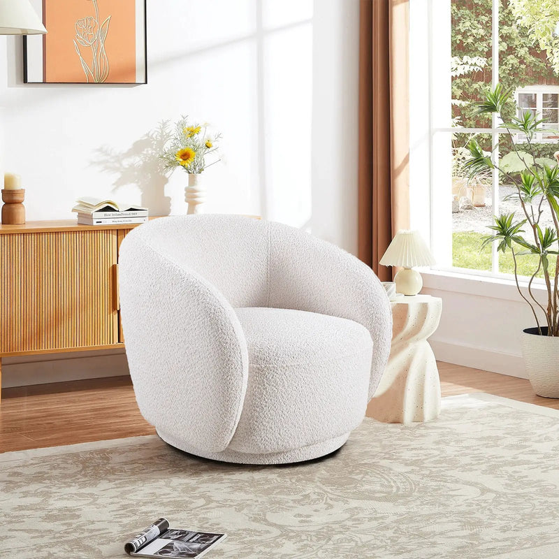Swivel Accent Upholstered Barrel Chair by HouseOfZazla