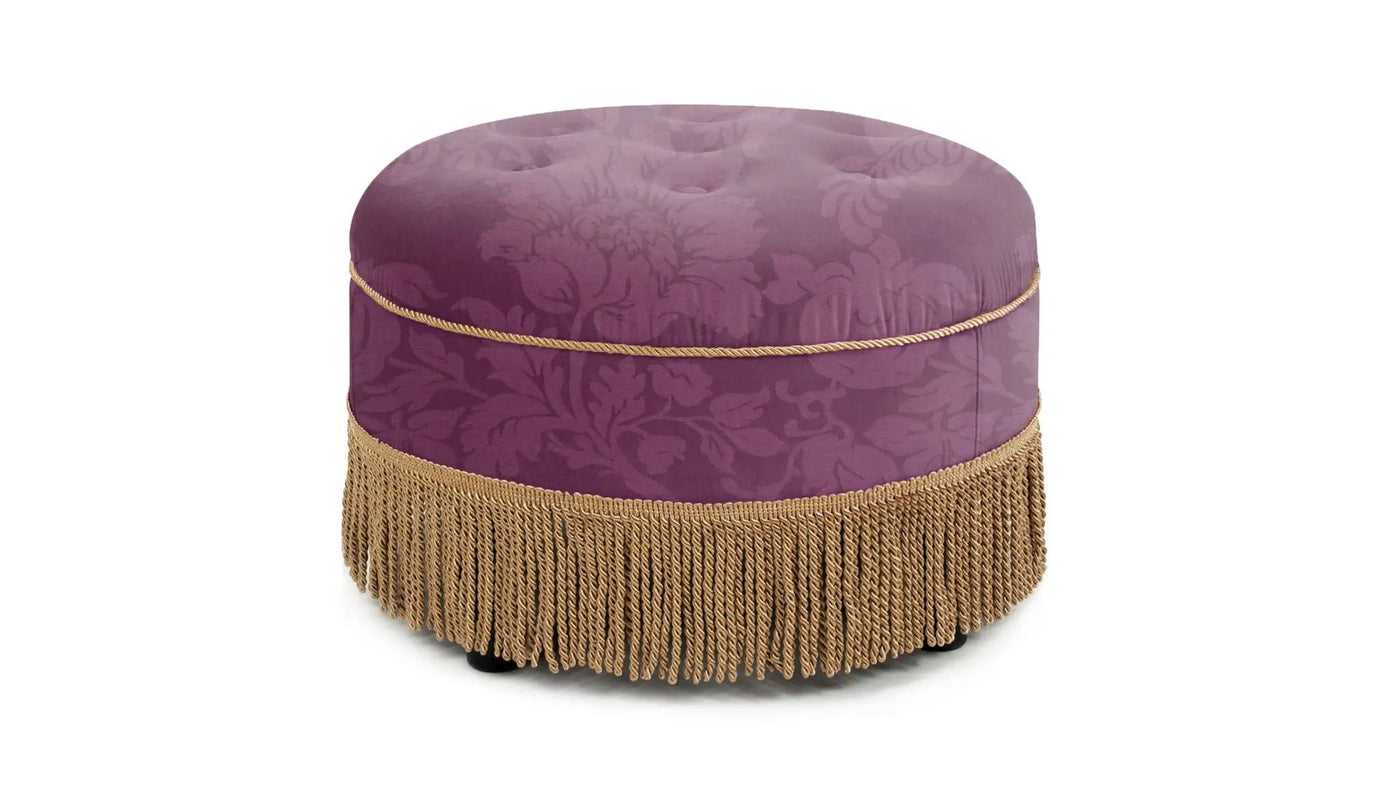 Yolanda - Luxurious Upholstery Round Upholstered Accent Ottoman by Unique Piece Furniture