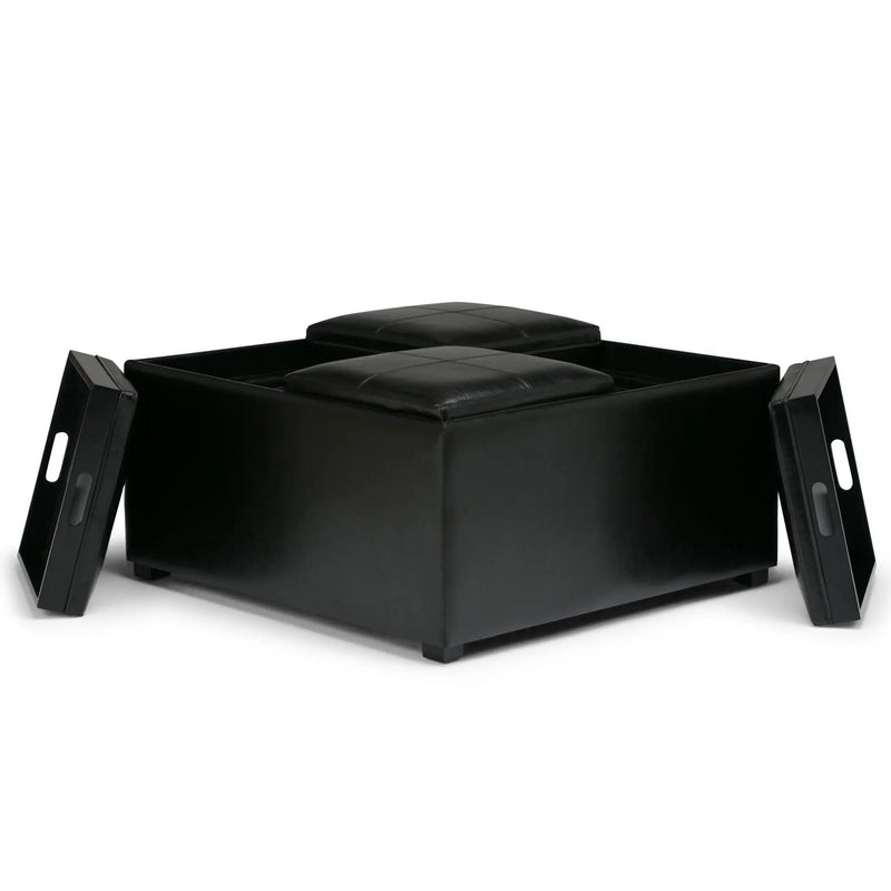 Avalon - Square Coffee Table, Storage Ottoman by Unique Piece Furniture