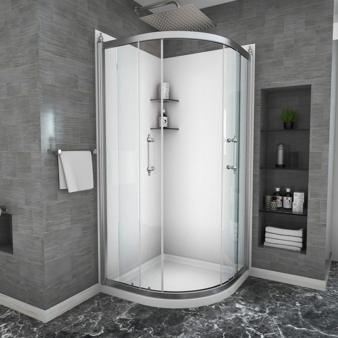 Framed Tub Shower Enclosure with Clear Tempered Glass by HouseOfZazla
