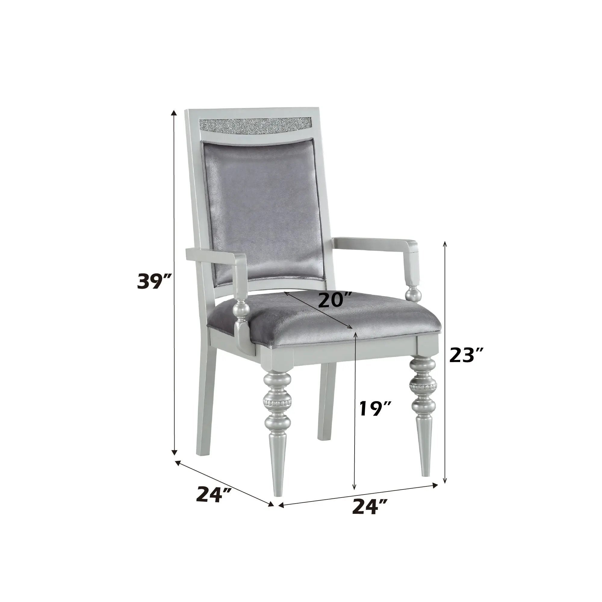 Maverick - Arm Chair (Set of 2) - Silver by Unique Piece Furniture