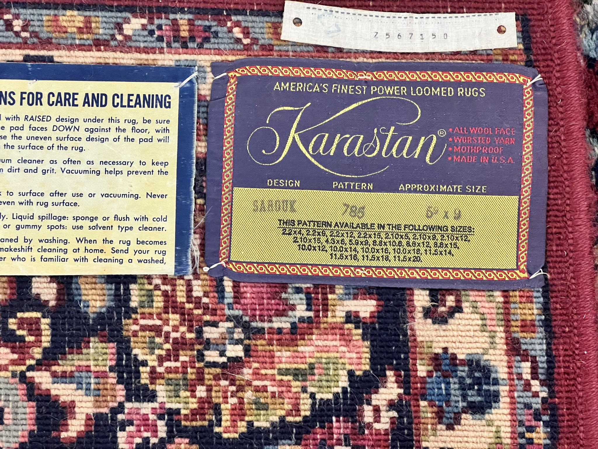 Karastan Rug 5.9 x 9 Red Sarouk #785, Wool Karastan Carpet, Original 700 Series, Vintage Karastan Oriental Rug Discontinued by Jewel Rugs