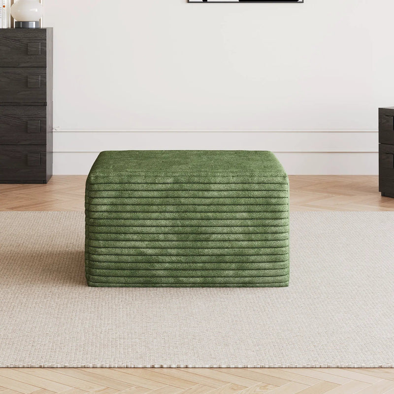 Green Sofa Ottoman – Plush Corduroy Fabric by HouseOfZazla