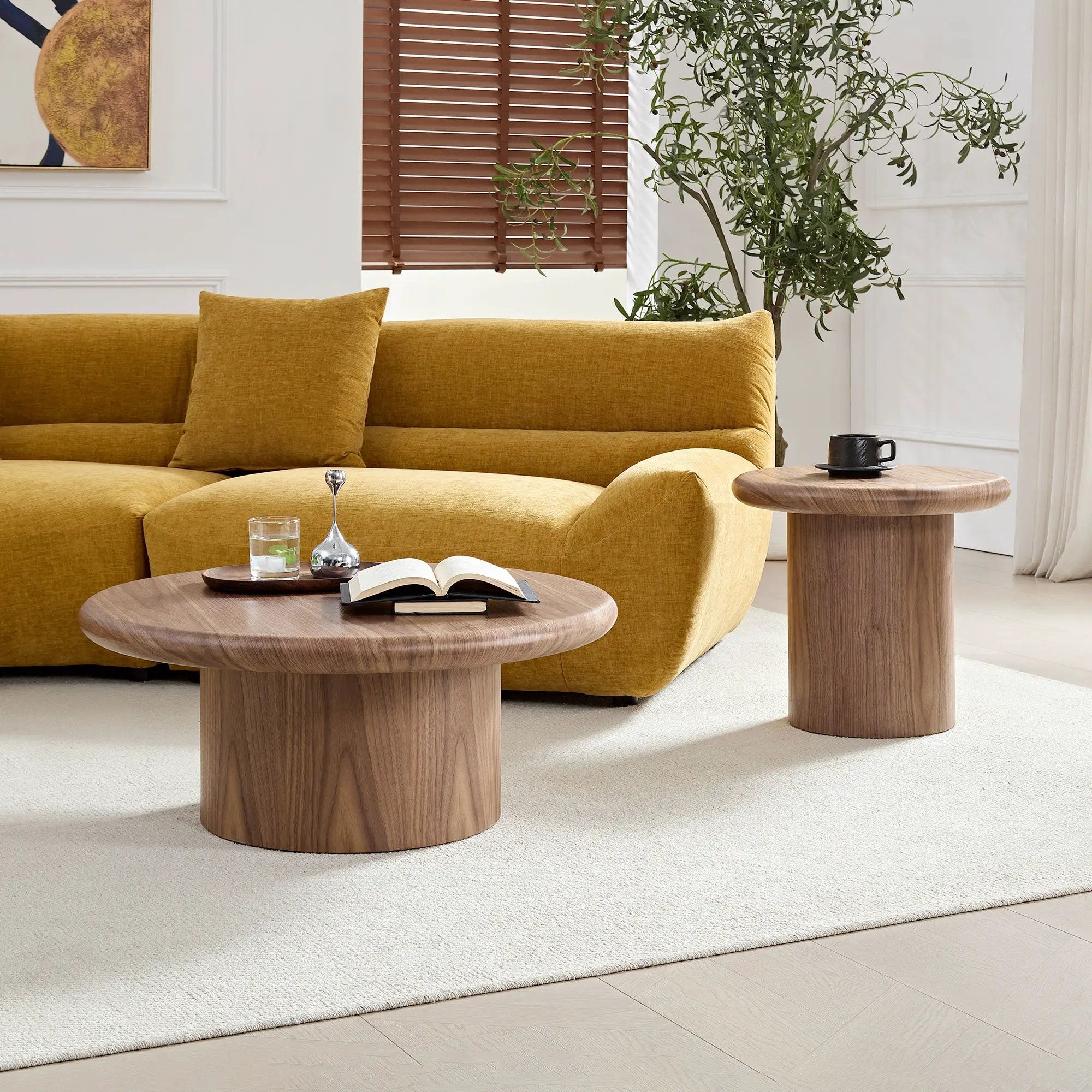 2-Piece Modern Round Coffee Table Set by HouseOfZazla