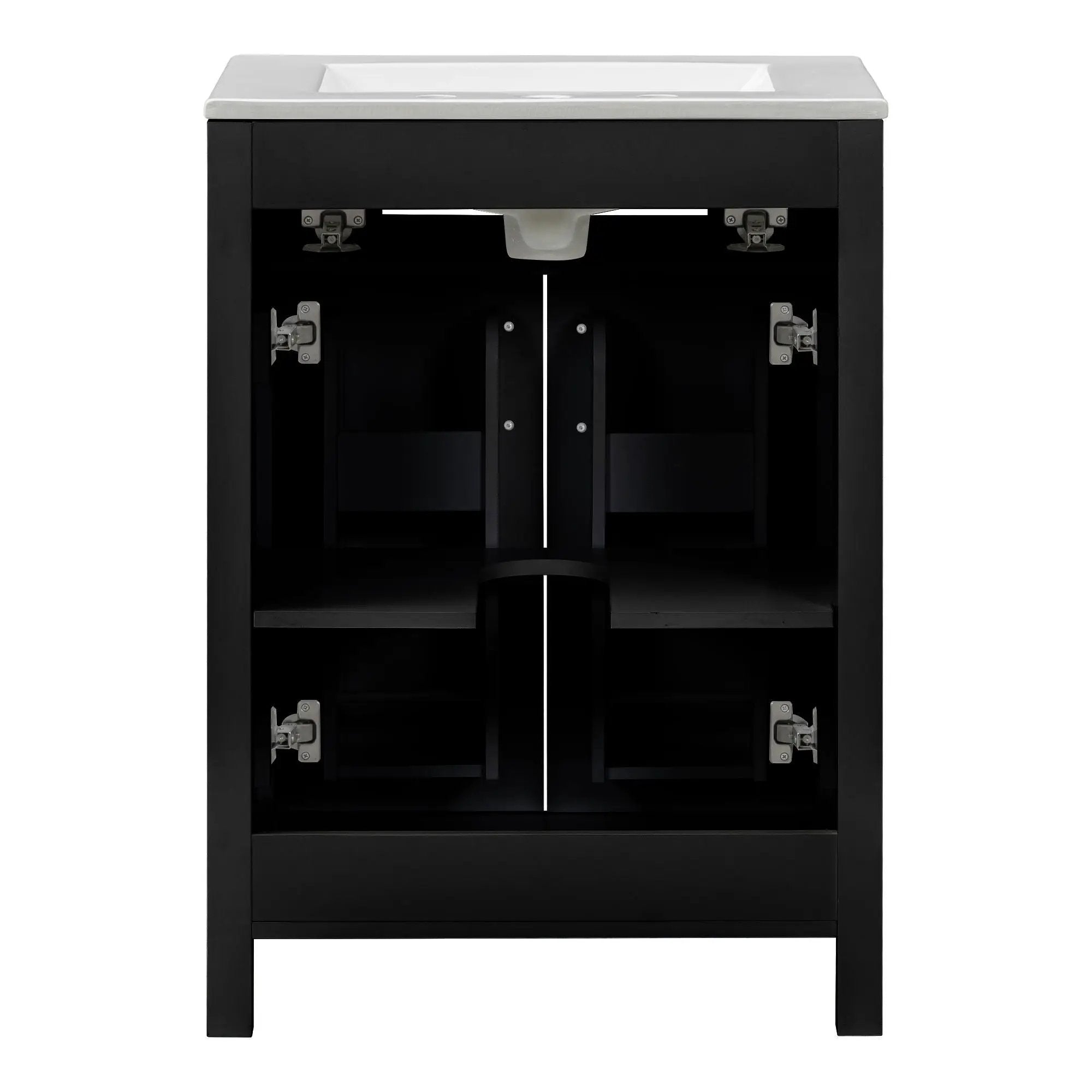 Bathroom Vanity Combo With Ceramic Sink, Luxurious Space-Saving Vanity, 2 Soft Close Doors by HouseOfZazla