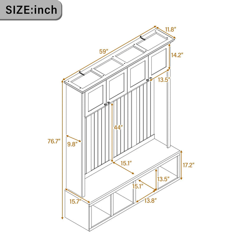 Entryway Hall Tree With Bench And Storage by HouseOfZazla