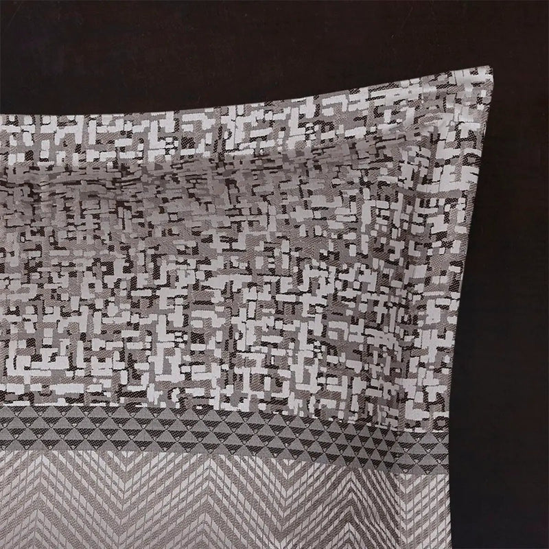 7 Piece Jacquard Comforter Set Grey Taupe King by HouseOfZazla