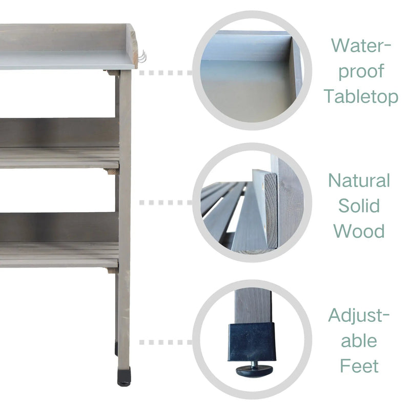 Outdoor Potting Table, 3 Tier Workbench by HouseOfZazla
