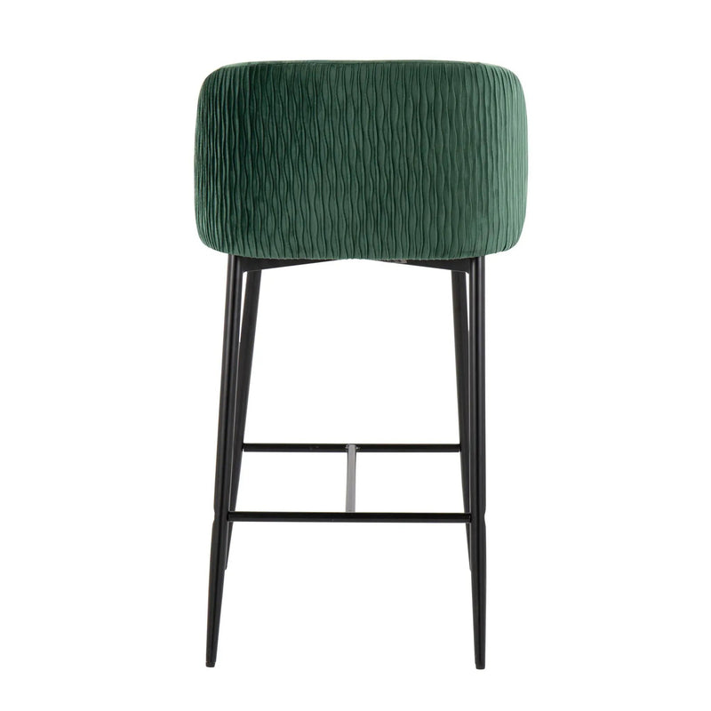 Fran - Pleated Waves Contemporary Fixed Height Counter Stool (Set of 2) by HouseOfZazla