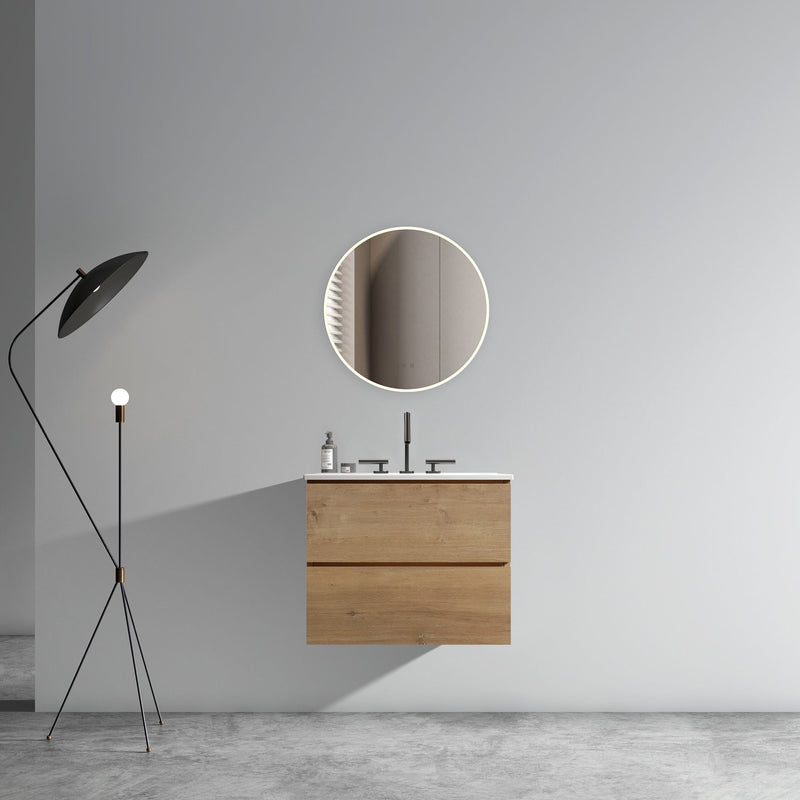 Wall Mount 24" Natural Oak Bathroom Vanity by HouseOfZazla
