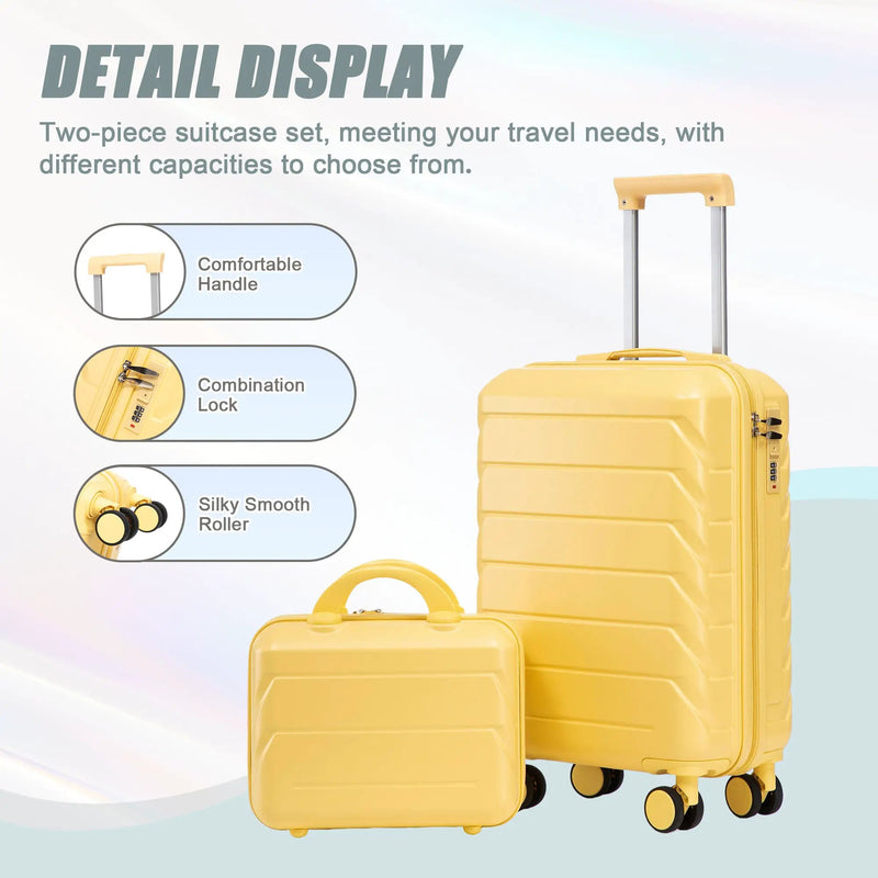 14'/20' 2-Piece ABS Spinner Wheel Luggage Set with Combination Lock by HouseOfZazla