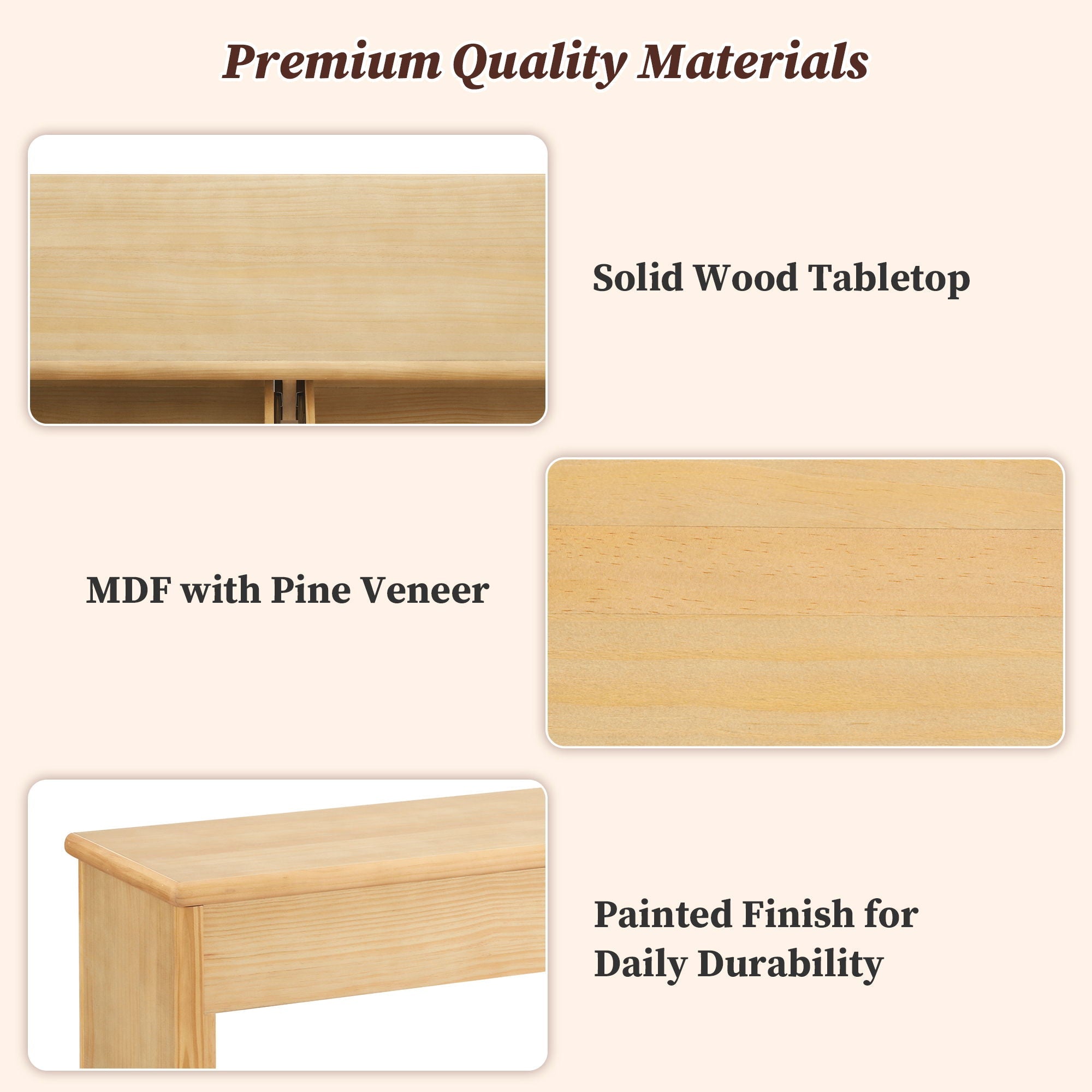 Fluted Console Table With Semi Circular Drawers - Natural by HouseOfZazla