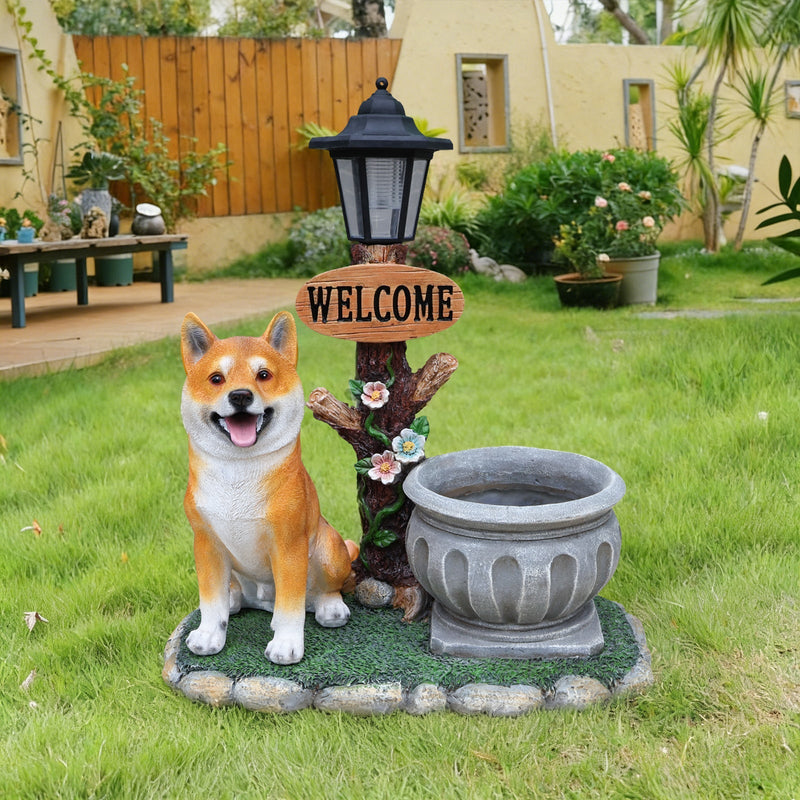 Sitting Akita Dog Planter Garden Decor by HouseOfZazla